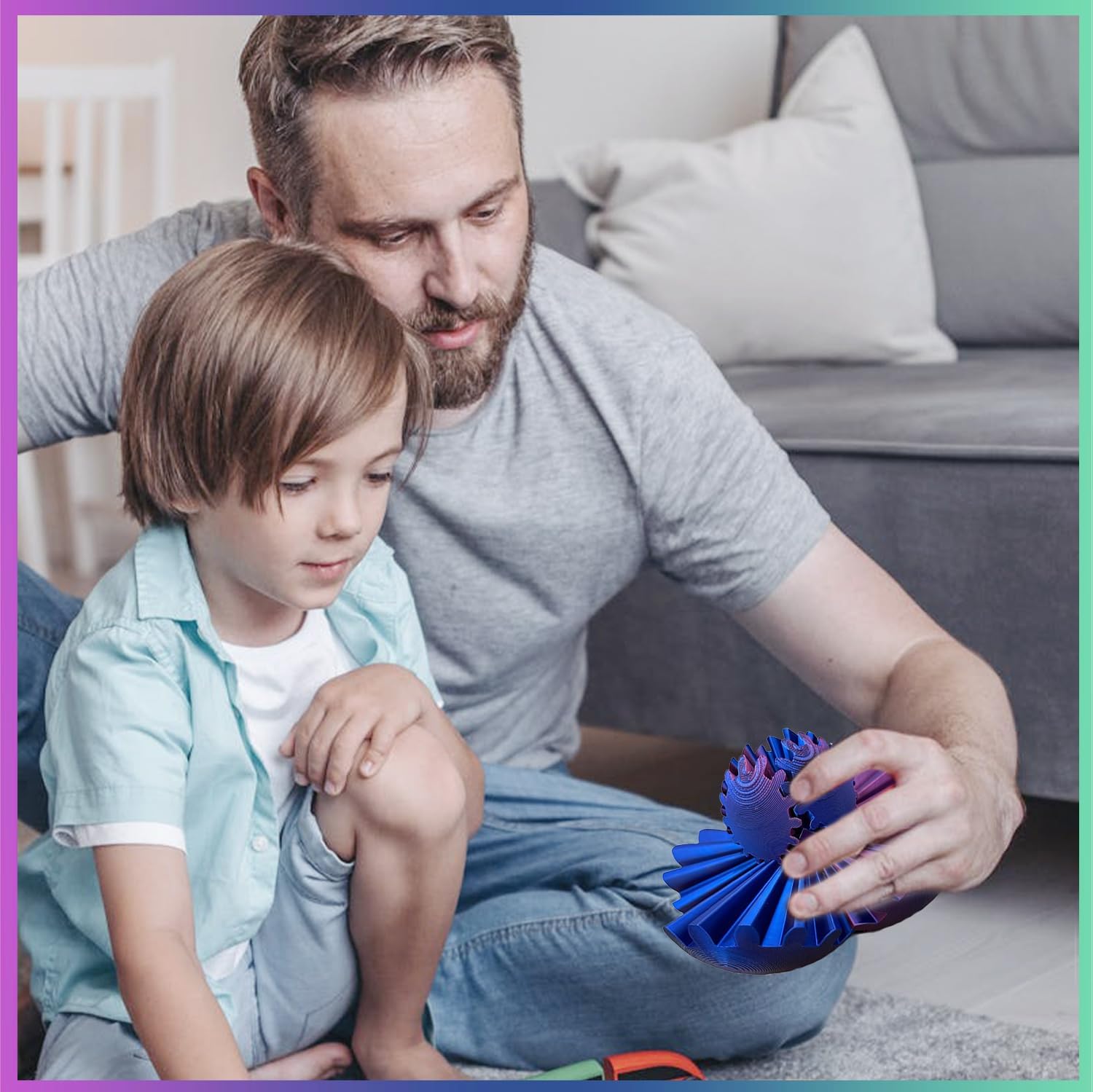 Gear Ball - 3D Printed Gear Ball Spin Ball or Cube Fidget Toy,GearSphere Fidget Toys,The Steampunk Whirling Wonder Fidget Ball Toy,Ideal for Stress and Anxiety Relaxin Desk Toy