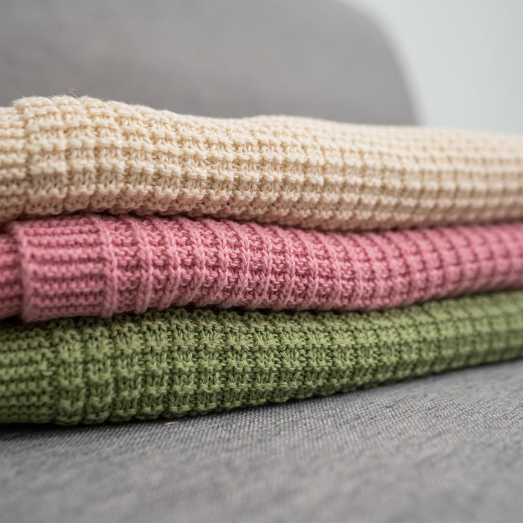 Custom Embroidered Baby Blanket, Personalized Knitted Cotton Blanket with Name for Newborn Boys and Girls, Personalized Infant Swaddle Gift