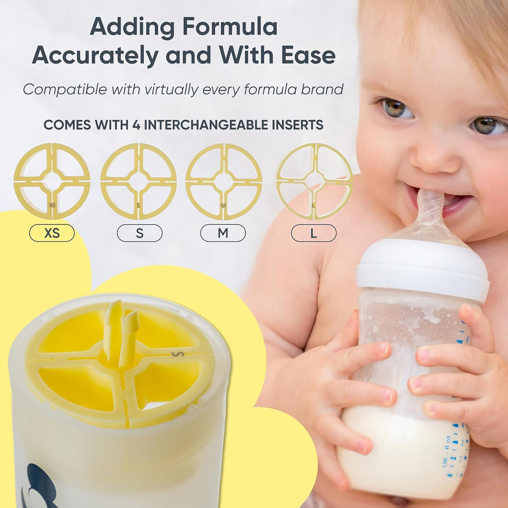 Formula Dispenser - Completely Replaces Hand Scooping - Fill The Desired Portion with just a Few clicks - Formula Container to go - 10ounces Baby Milk Powder Storage