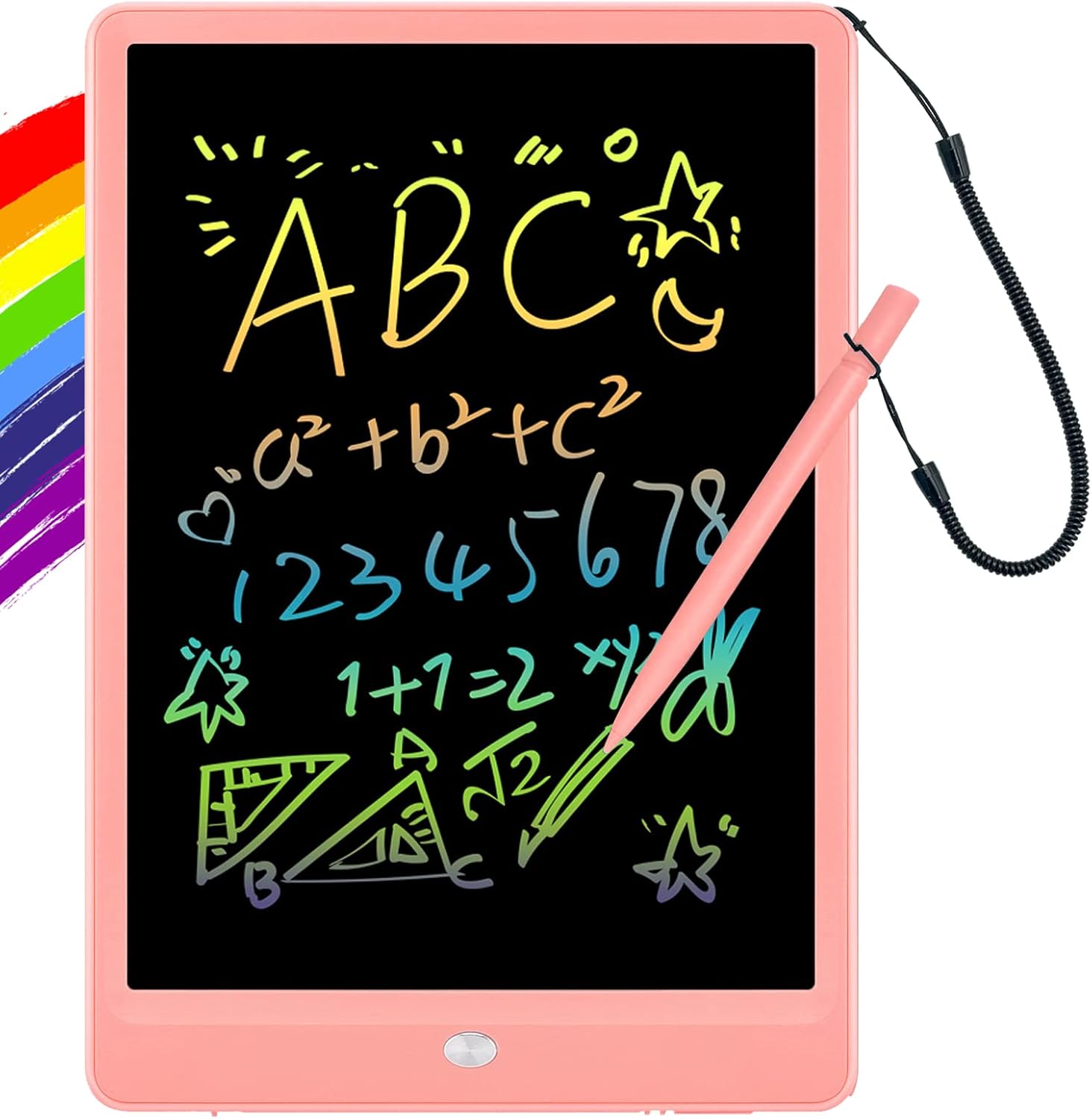 ORSEN LCD Writing Tablet 10 Inch, Colorful Doodle Board Drawing Pad for Kids, Educational Christmas Toys Gifts for 3-6 Year Old Girls Boys (Pink)