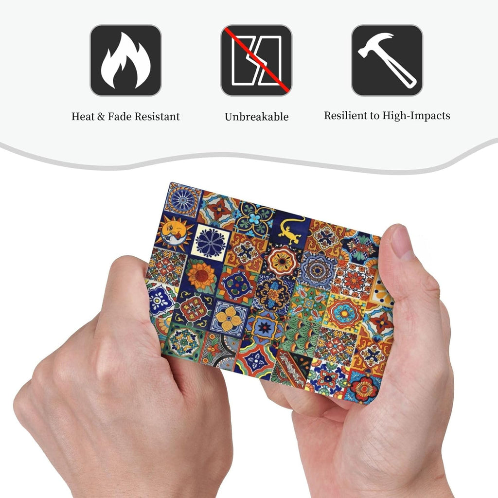 Talavera Mexican Tiles Traditional Color Decoration Print Light Switch Cover Plate 1 Gang No Device Blank Electrical Wall Plates Faceplate Decorative Switch Plate for Kitchen Bathroom Decor