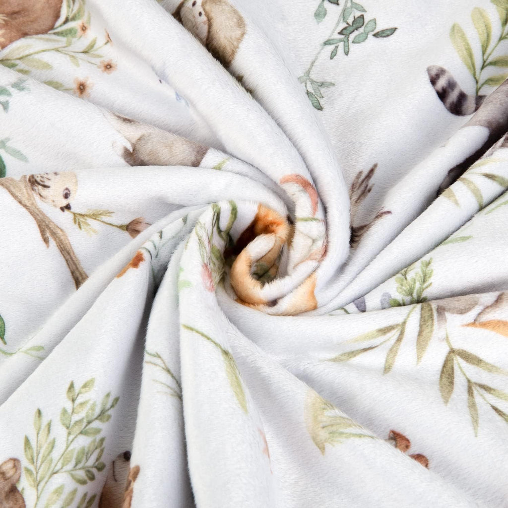 HOMRITAR Baby Blanket for Kids with Animal Woodland Soft Plush Minky Blanket with Double Layer Dotted Backing for Bed Sofa Traveling 50 x 60 Inch(125x150cm)