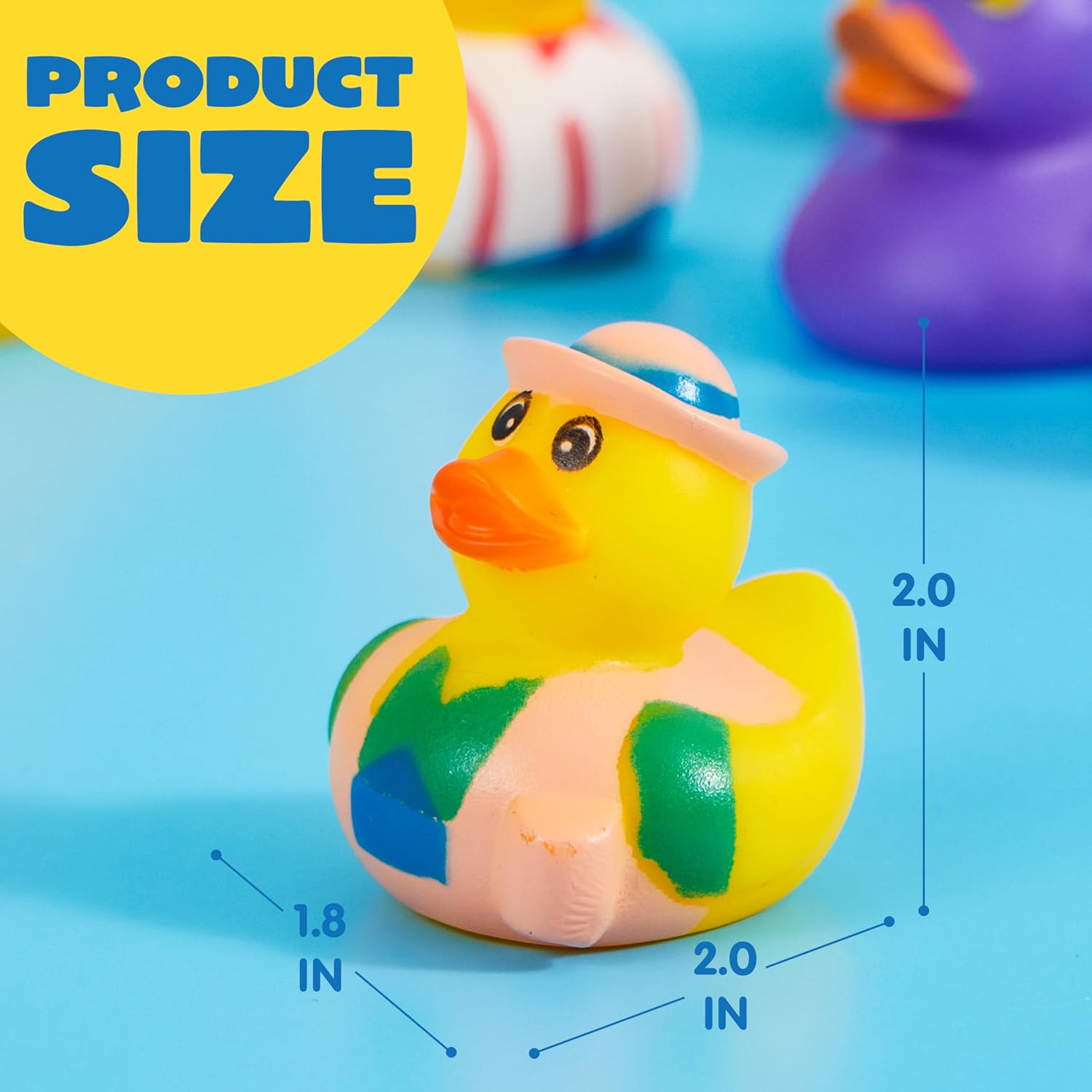 JOYIN 120 Pcs Rubber Ducks, Random Assortment Ducks Bulk with Mesh Carry Bag, Mini Rubber Duckies for Baby Bath Toys, Kids Toddler Summer Pool Toys Birthday Gifts Party Favors