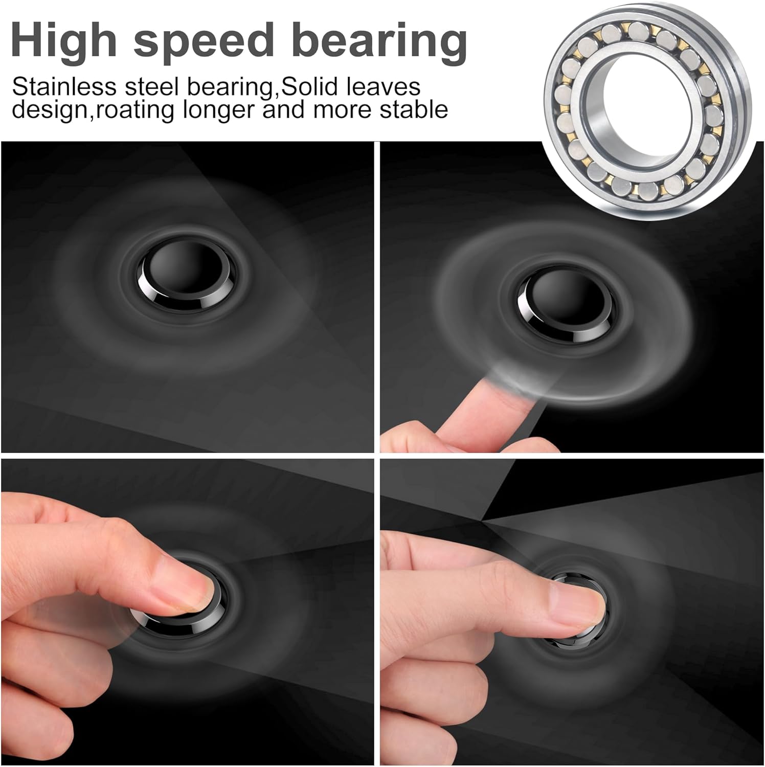 ATESSON Fidget Spinners Toy,Ultra Durable Stainless Steel Bearing High Speed 3-5 Min Precision Brass Metal Finger Spinner,EDC ADHD Stress Relief Anxiety Relieves Reducer for Kids and Adults