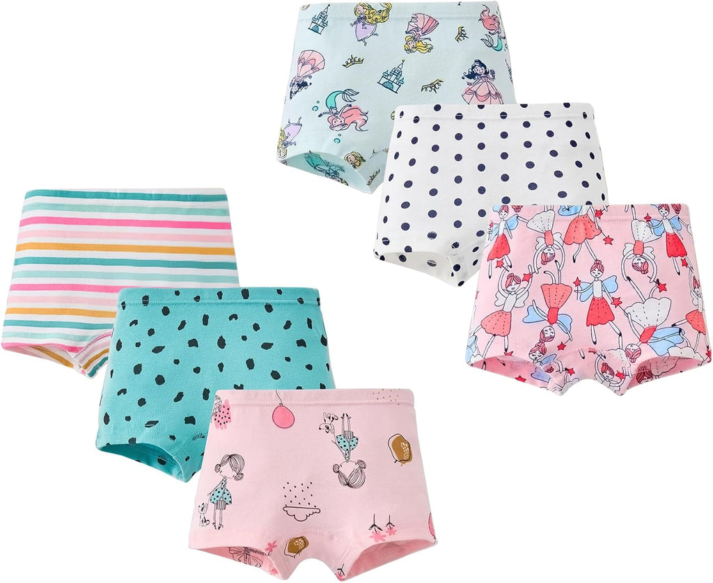 CHUNG Toddler Little Girls Kids Briefs Panties Soft Cotton Boyshort Underwear Pack Big Girl Daily Cute Pattern