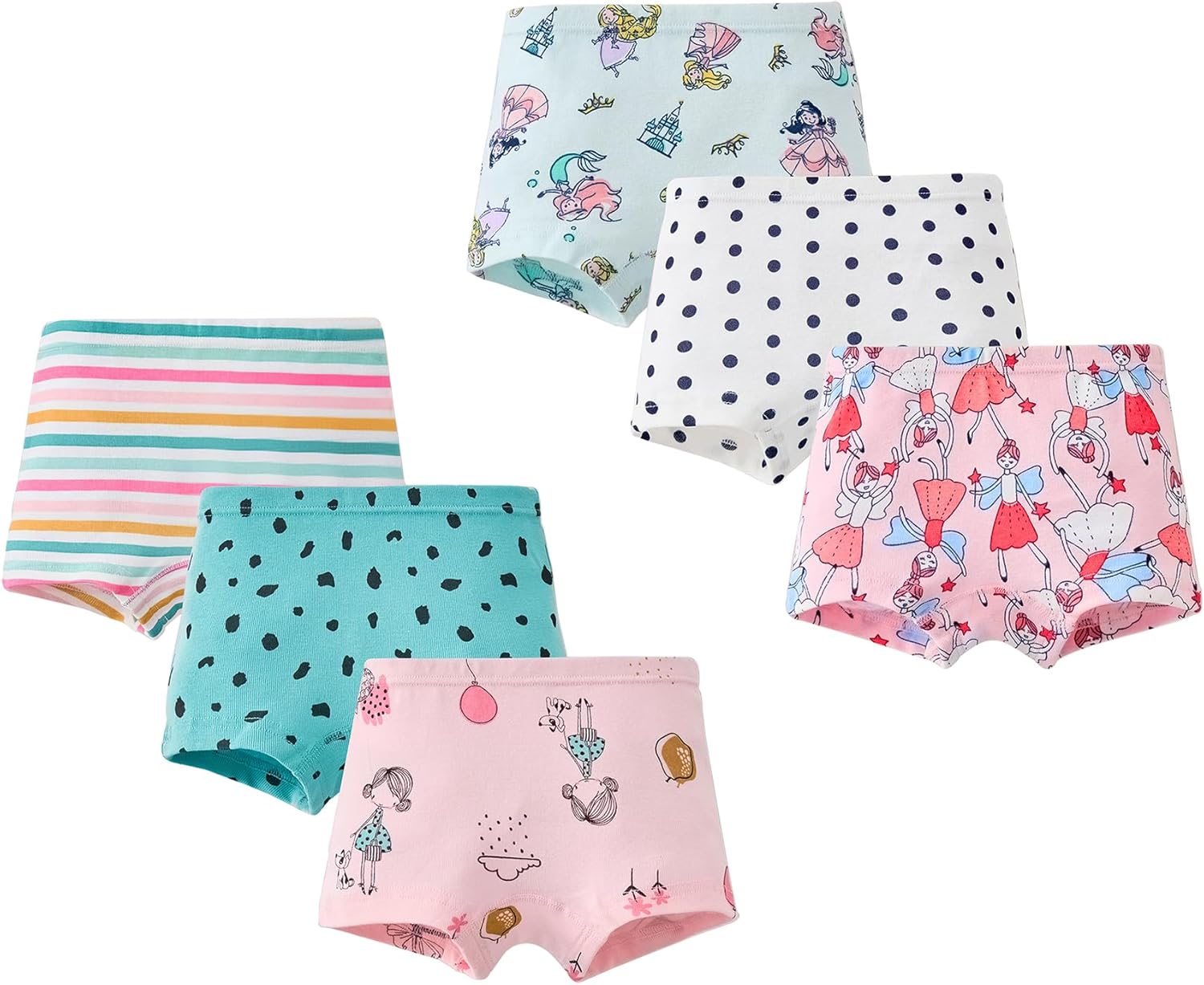 CHUNG Toddler Little Girls Kids Briefs Panties Soft Cotton Boyshort Underwear Pack Big Girl Daily Cute Pattern