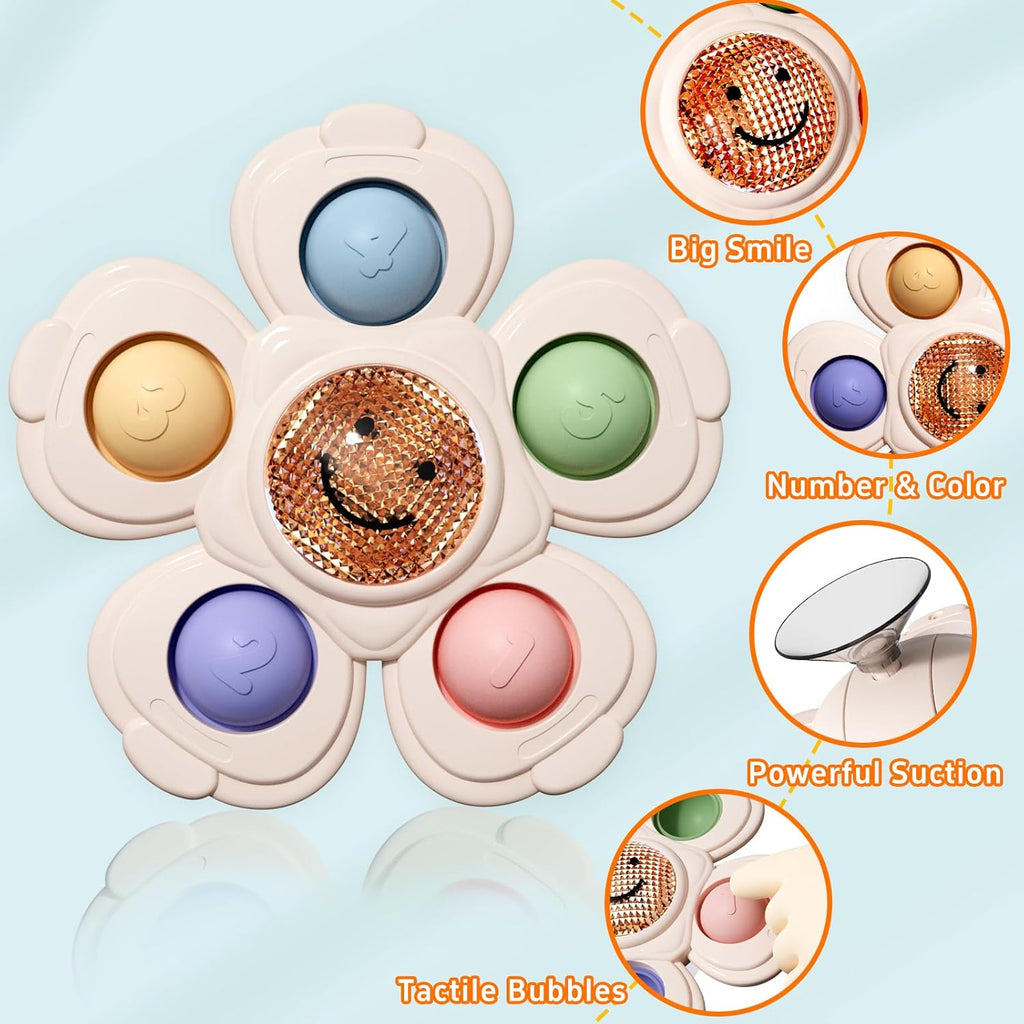 Suction Spinners Baby Toys, Sensory Toys for Toddlers 1-3, Suction Cup Toys for Babies 12-18 Months, High Chair Toys Baby Travel Essentials for Flying, Birthday Gift for 1 Year Old Boy Girls