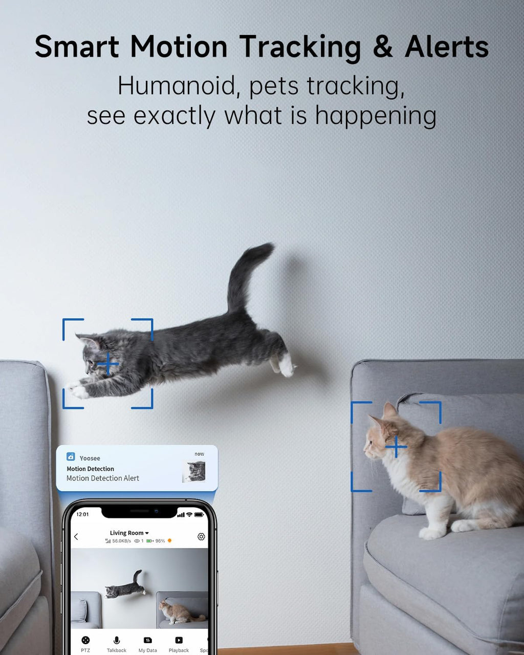 [5G & 2.4G] 2K Pan/Tilt Security Cameras for Home Security Indoor, AI Voice Change for 2-Way Talk, Motion Detection, 24/7 SD Recording/Cloud Storage, Baby Monitor/dog/Pet Camera with Phone App, 2