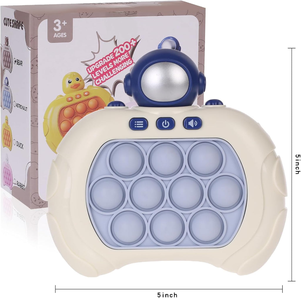 Fast Push Game Pop Fidget Toys for Kids, Fast Push Bubble Game, Quick Push Pop Game for Boys & Girls Age 3-12, Handheld Puzzle Game Sensory Toys Relaxation and Decompression (Blue Astronaut)