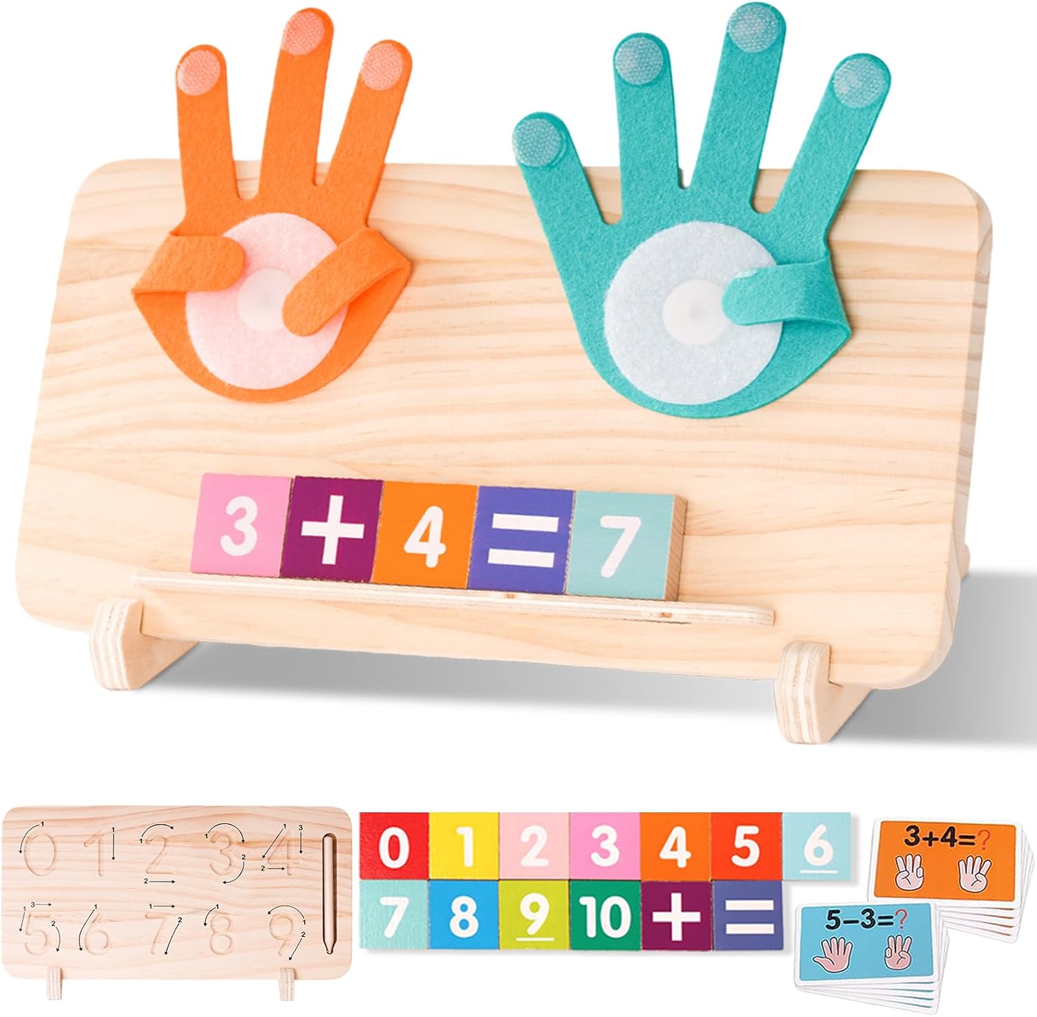 Hirger Preschool Learning Toys for Toddlers 2-4, Educational Math Manipulatives Number Counting Blocks for Kids, Montessori Toy for Boys Girls Age 2+ Birthday Gifts