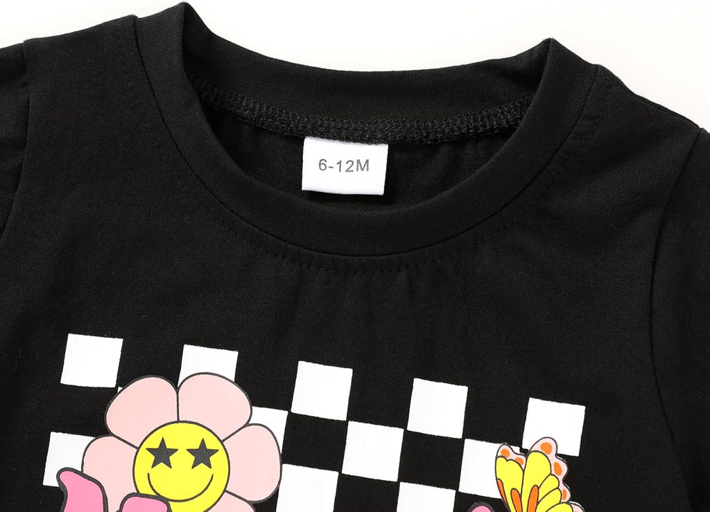Happy Town Toddler Clothes Baby Boy Girl Smiley Face Shirt Short Sleeve T-Shirt Tee Summer Tops Outfits