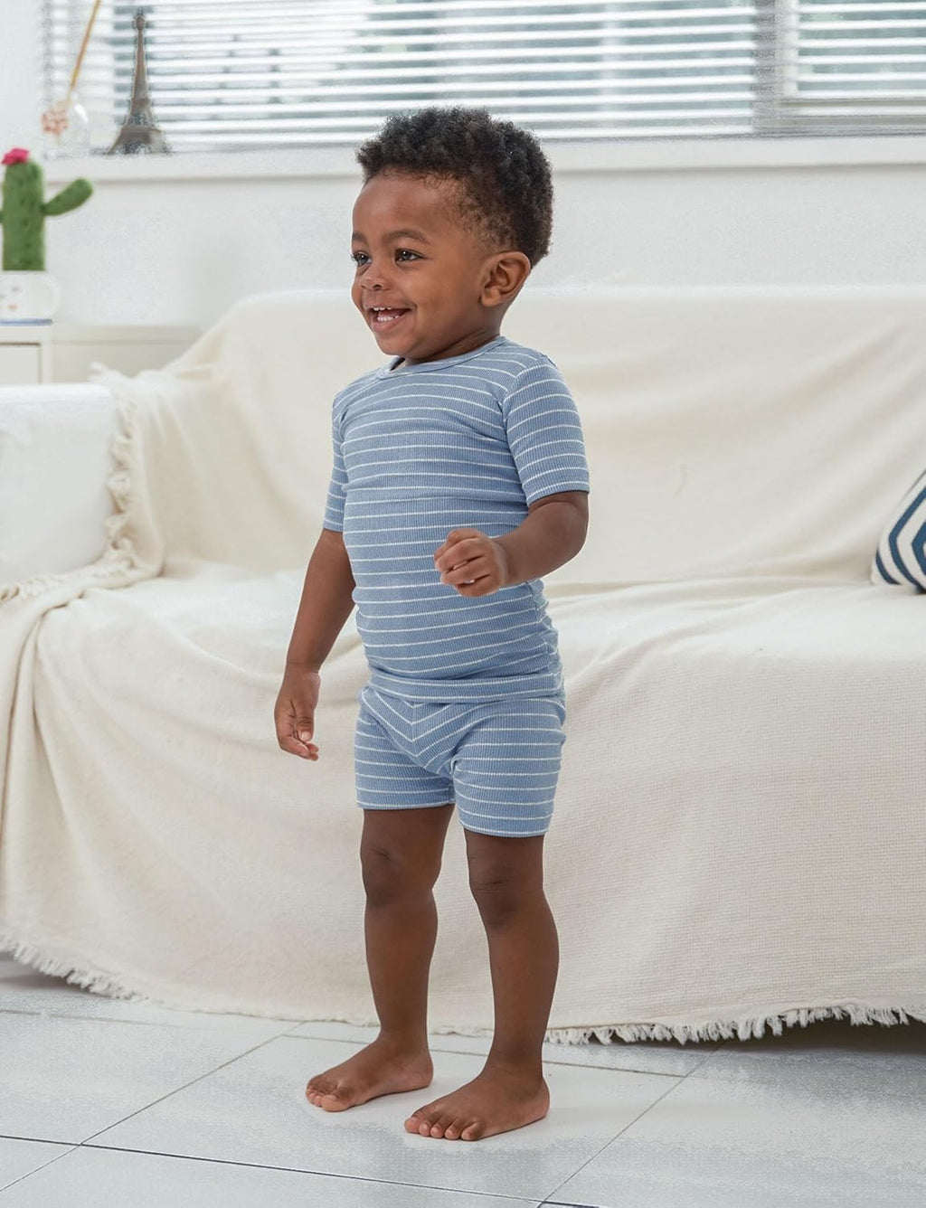 AVAUMA Stripe Pattern Baby Boys Girls Pajama Set Kids Toddler Snug fit Ribbed Sleepwear pjs for Daily Life Style