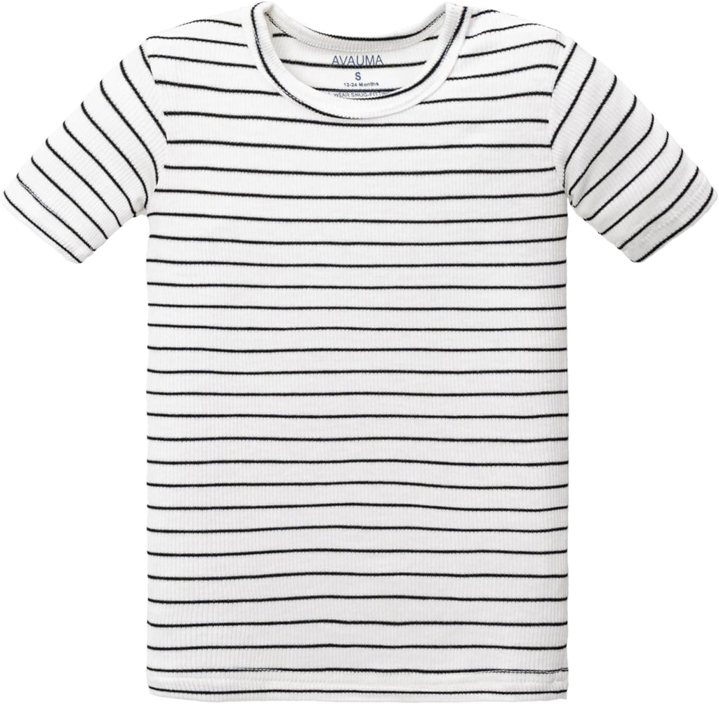 AVAUMA Stripe Pattern Baby Boys Girls Pajama Set Kids Toddler Snug fit Ribbed Sleepwear pjs for Daily Life Style
