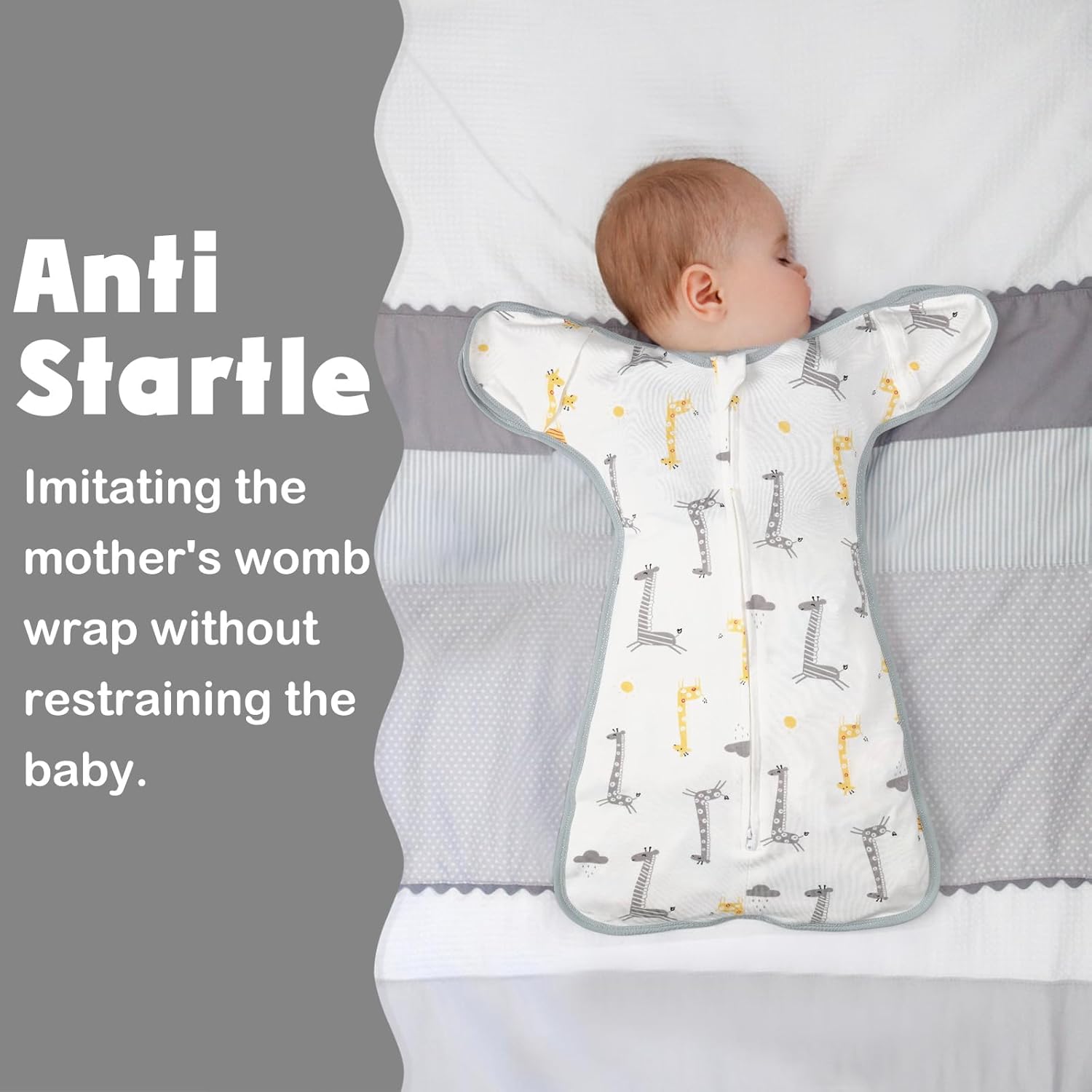 2 Pack Transition Swaddle with 2 Way Zipper, 2 in 1 Arms in/Out Transitional Arms Up Swaddle, 100% Cotton Newborn Swaddles Zipper Swaddles Baby Swaddling Sack Sleeping Sack 3-6 Months