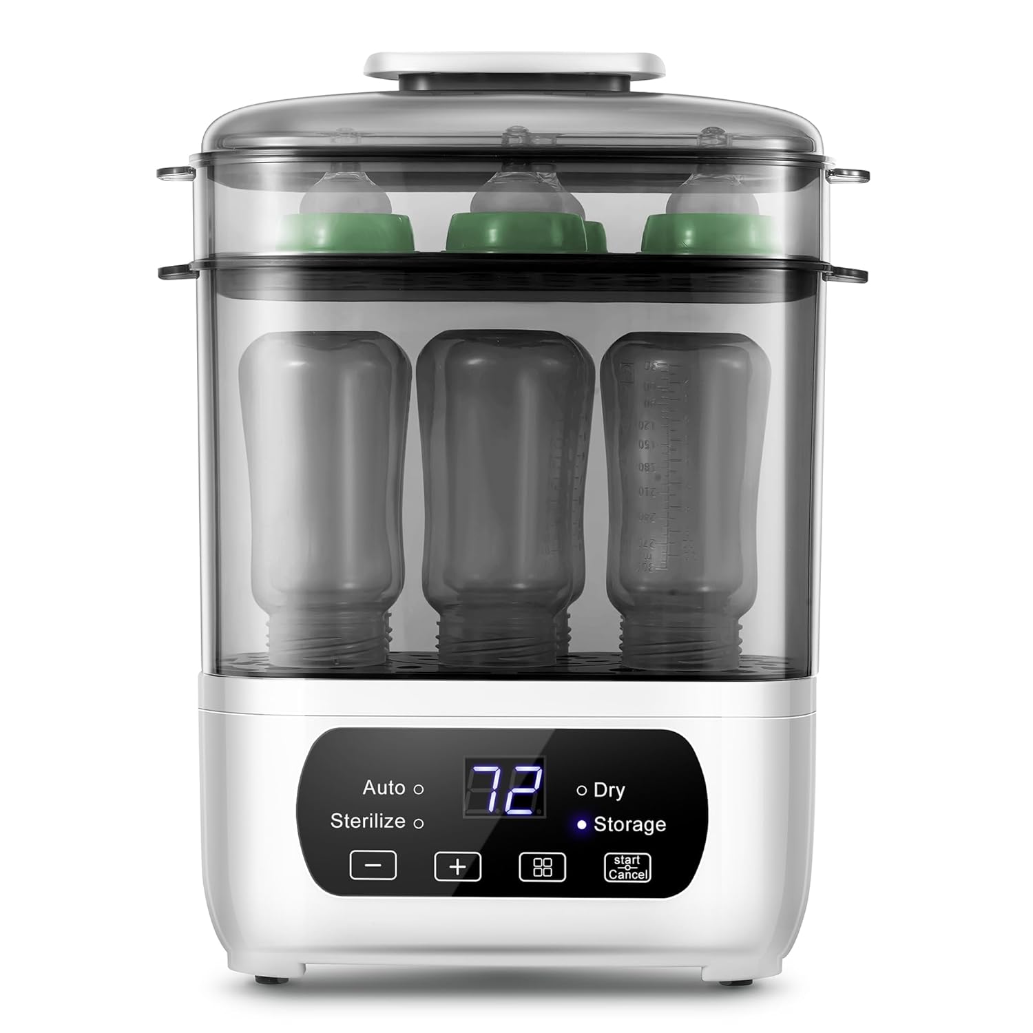 Baby Bottle Steamer and Dryer, Electric Steamer and Dryer for Baby Bottles, 4-in-1 Bottle Steamer and Dryer, Universal Fit for All Bottles, LED Touch Screen, Auto Shut-Off