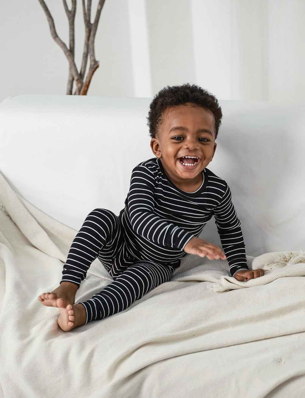 AVAUMA Stripe Pattern Baby Boys Girls Pajama Set Kids Toddler Snug fit Ribbed Sleepwear pjs for Daily Life Style