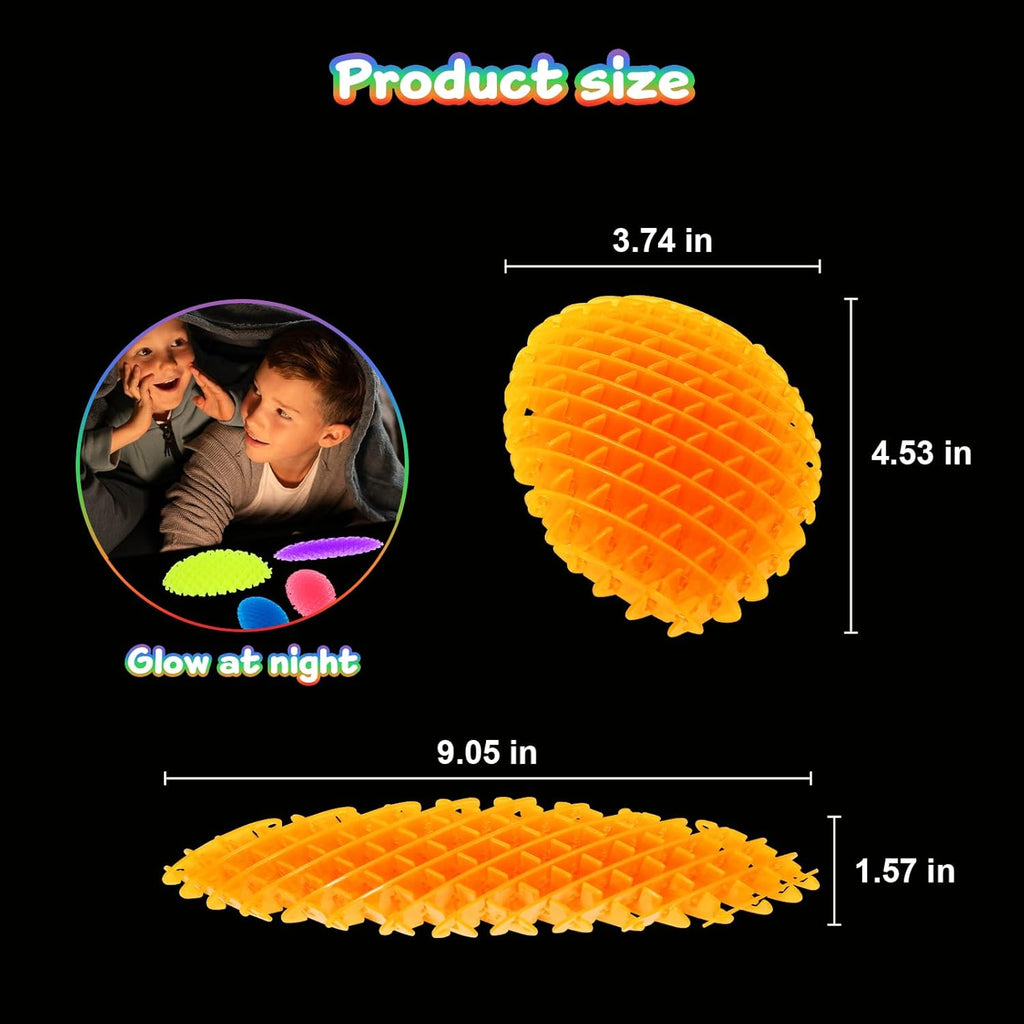 Night Glow Worm Fidget Toy, Funny Pocket Fidget Toy, Stress Relief Toy, Resistance Fidget Toys Sensory Stress Anxiety Relief Toys for Kids Adults (Bule)