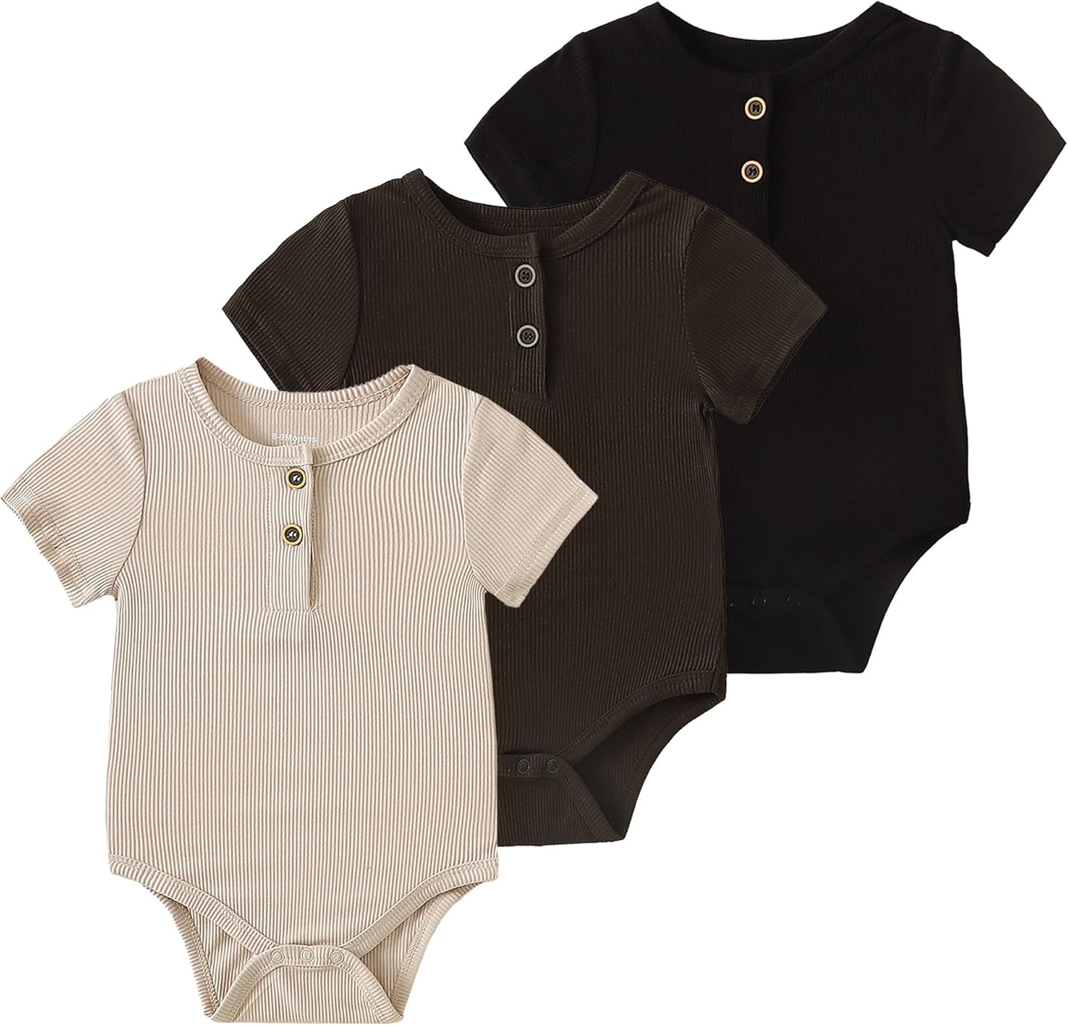 ROMPERINBOX Bamboo Onsies Baby Boy Short Sleeve 3 Pack Baby Bodysuit for Newborn Infant 0-24 Months, Viscose from Bamboo