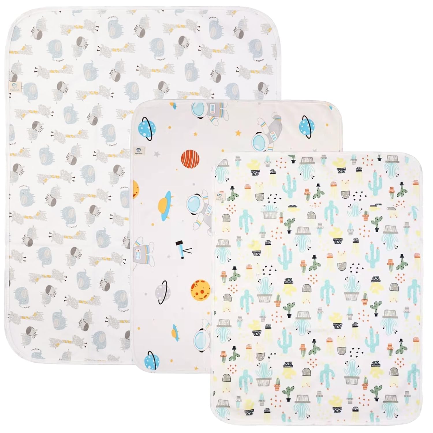 Baby Portable Changing Pad Changing Table Pads Diaper Changing mat Liners 1 Large Size 37.5x27.5 Inch and 2 Medium Size 27.5X22 inch Reusable Washable Waterproof Changing Pads for Baby 3 Pack