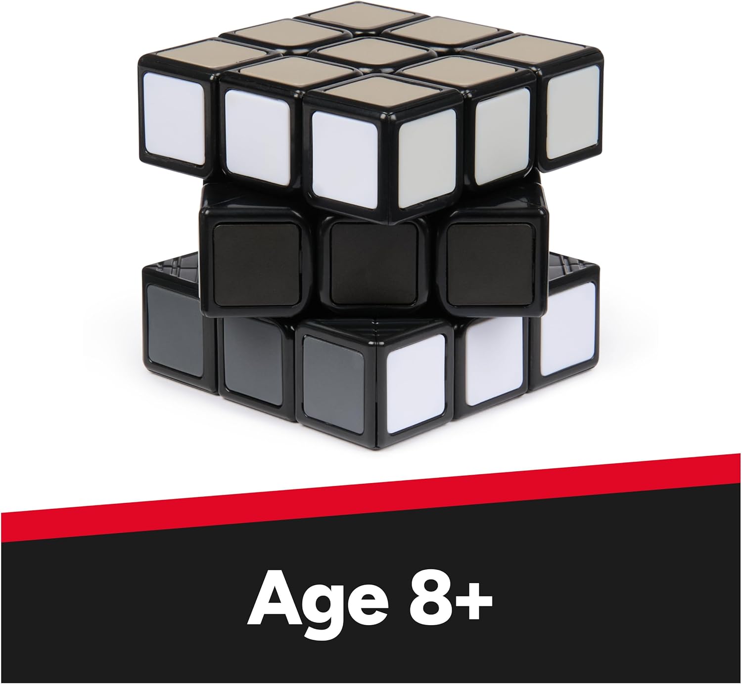 Rubik’s Cube Greyscale Wednesday Cube from The Hit TV Series Wednesday, Problem-Solving Challenging Brain Teaser Fidget Toy, Adults & Kids Ages 8+