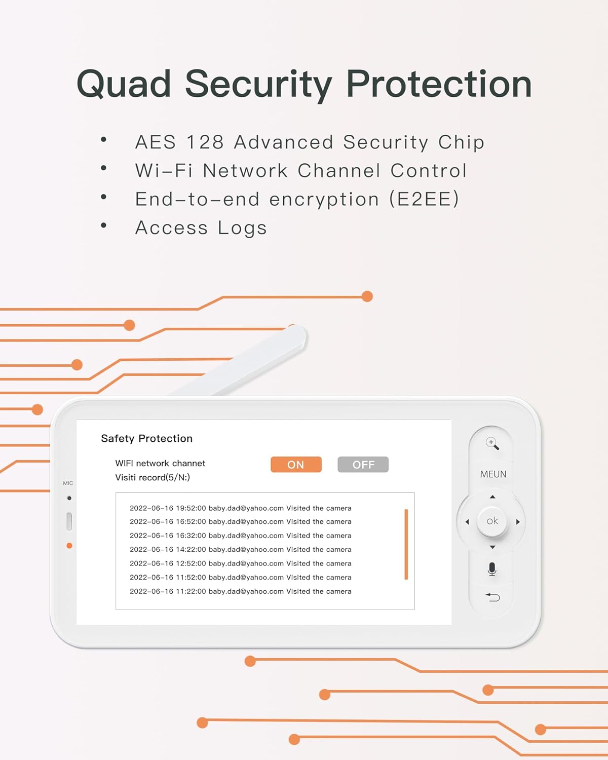 ARENTI Video Baby Monitor with Camera and Audio, 5-inch Smart Baby Camera Monitor with Free Phone App, 1080P, VOX, PTZ, One-Touch Call, Temp Sensor, Lullaby, Night Vision, Auto Tracking, 2-Way Talk