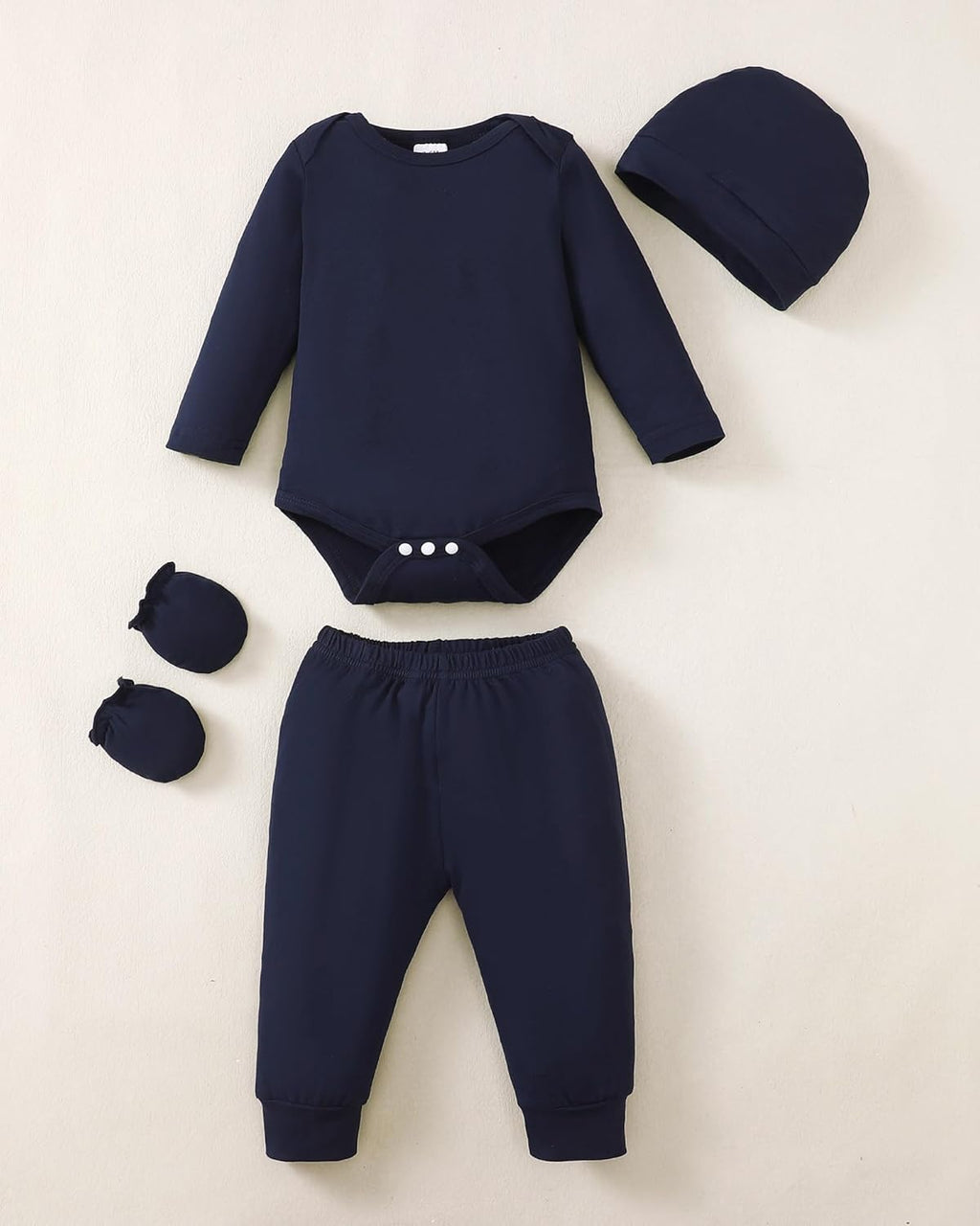 NZRVAWS Newborn Baby Boy Girl Clothes Unisex Infant Romper Pants Set Hat 4-Pack Outfits 0-12 Months 16 Pieces Toddler