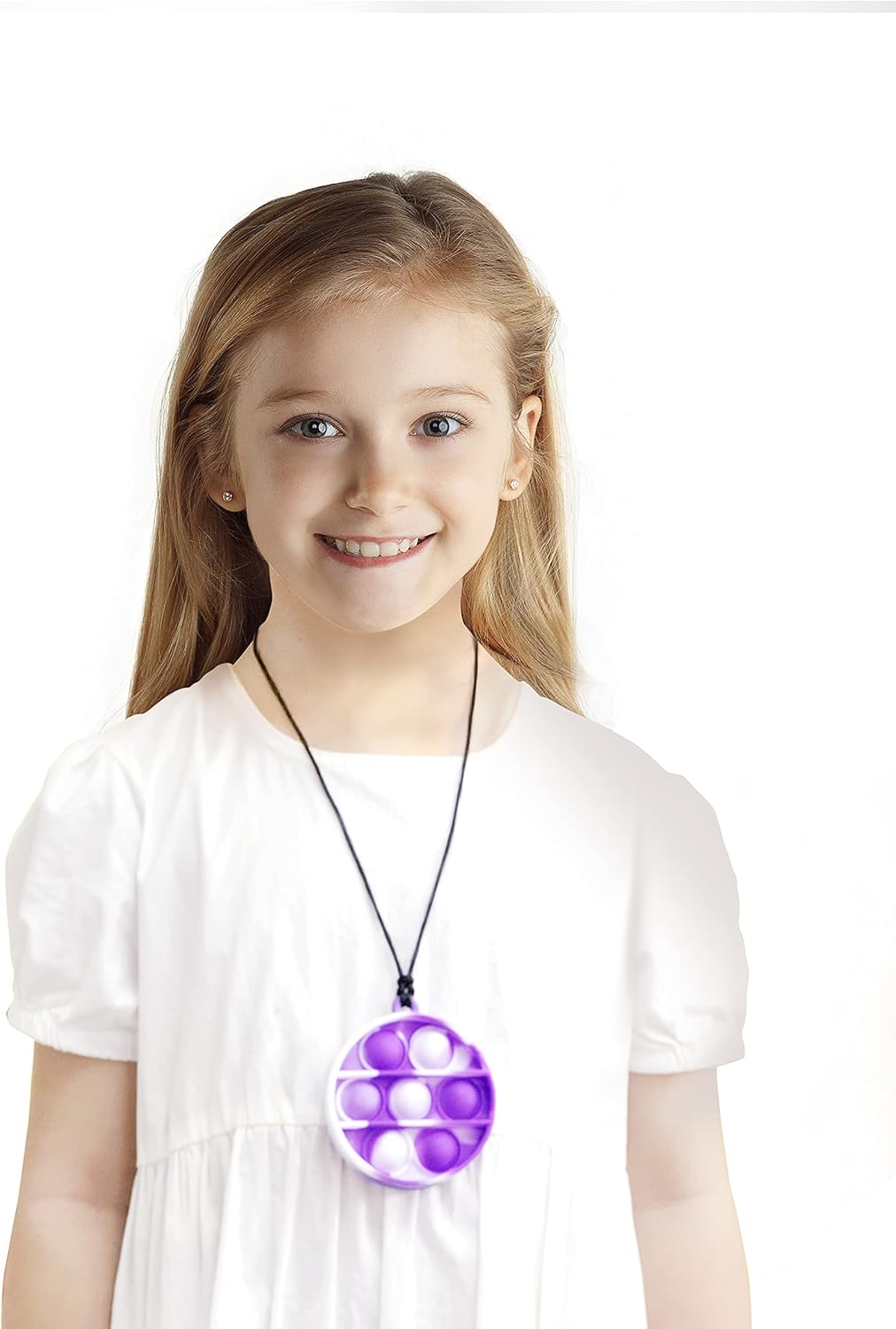 Chew Necklace for Sensory Kids, Mini Pop Its Fidget Toy Keychain, Simple Dimple Popper, Anxiety Relief Toys, Small Push Pop Bubble Sensory, Sensory Necklace Toys for Boys and Girls (Tie Dye)