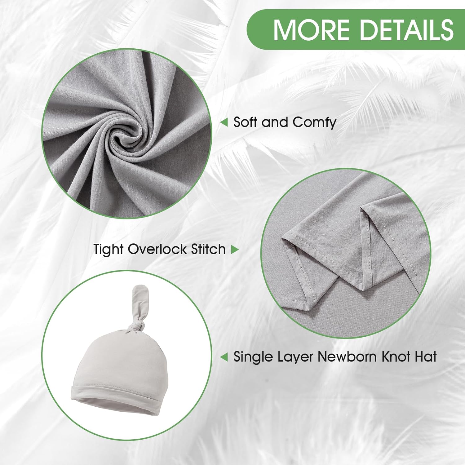 iEvolve Cotton Knitted Baby Swaddle Blanket with Hat Headband Set Newborn Swaddle Wrap Receiving Blankets for Baby Girl Boy 35" x 35"(Grey)