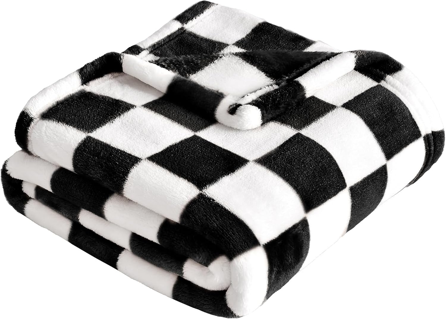 Yurhap Checkered Baby Blanket Fleece Baby Blankets for Boys Girls, Ultra Soft Cozy Fluffy Infant Toddler Newborn Receiving Blankets for Crib Stroller, 30''x40'', Black