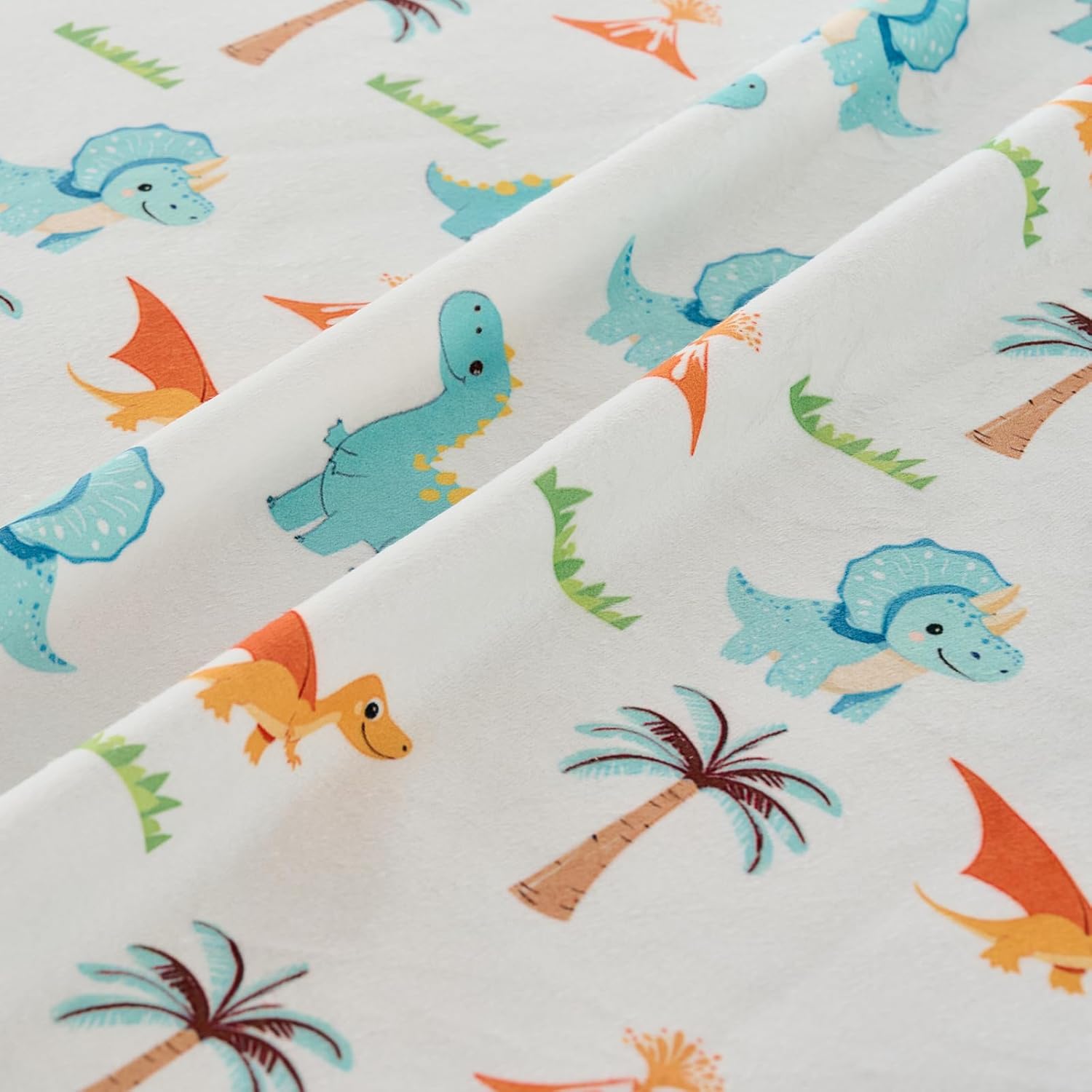Baby Blanket 30x40 Inches Soft Double Layer Fleece Throw with Multicolor Dinosaur Gender Neutral Crib Blanket for Infant, Toddler, Newborn Baby Girl or Boy Shower Gift