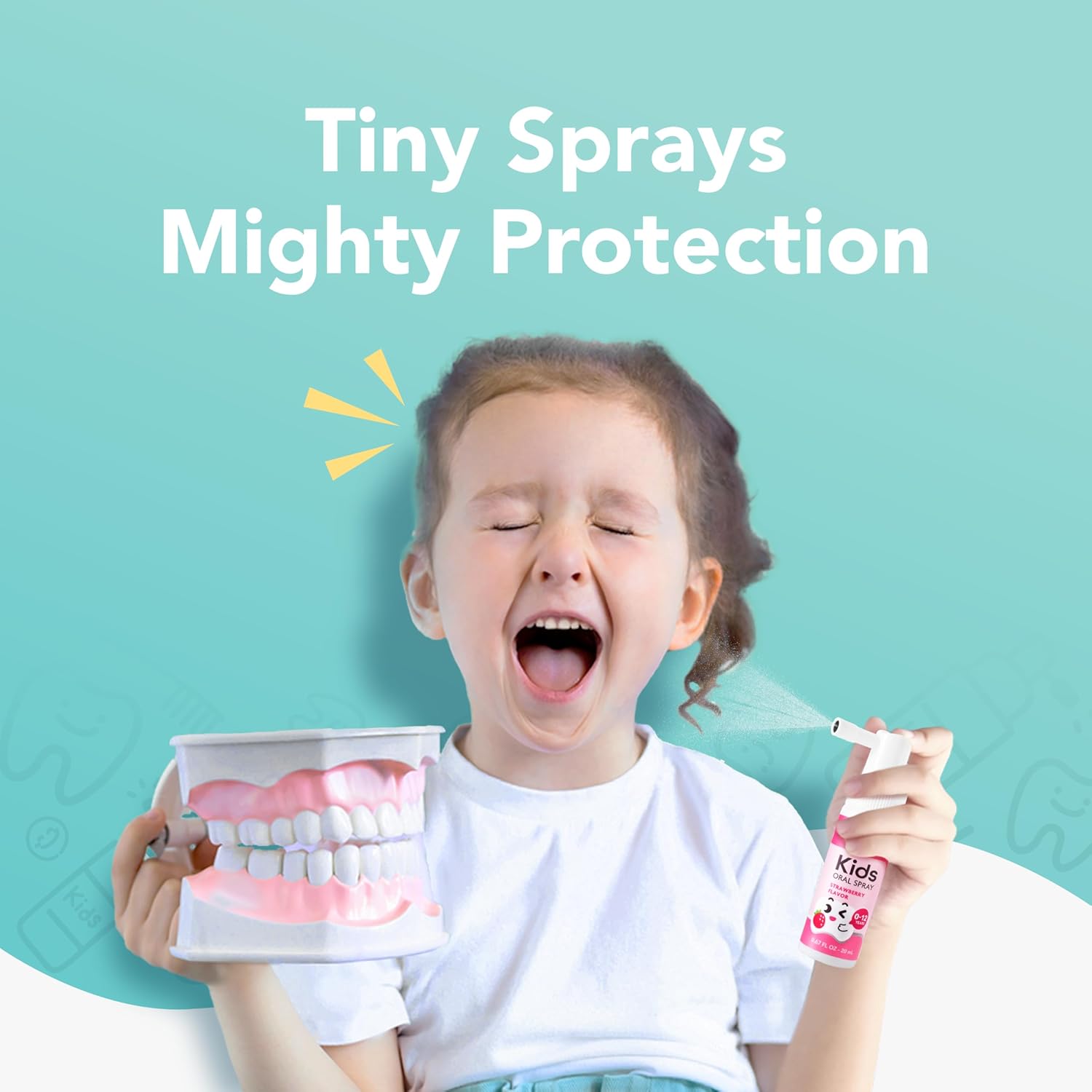 LAB52 Kids Oral Spray, Toddler Toothpaste Helper for Daily Oral Care and Fresh Breath, Children Approved with Fluoride Free for Newborn to Preschoolers, Xylitol Watermelon Flavor