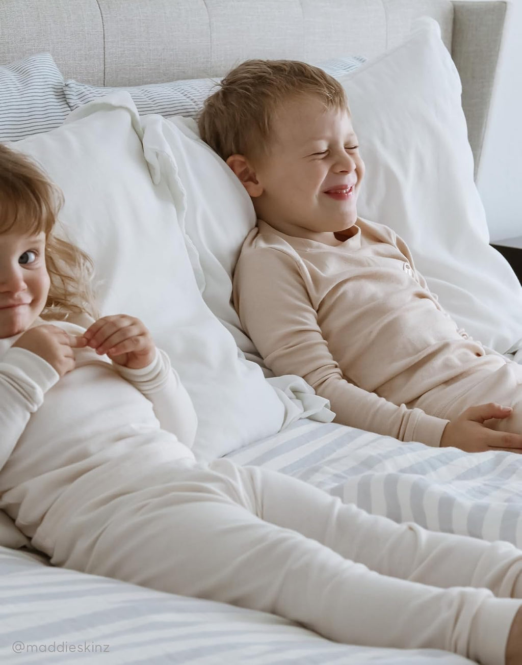 moimoln 6M-8Y Modal Cotton Solid Soft Breathable Baby Toddler Boys Girls Snug fit Pjs Long Sleeve Pajamas Set Sleepwear Daily