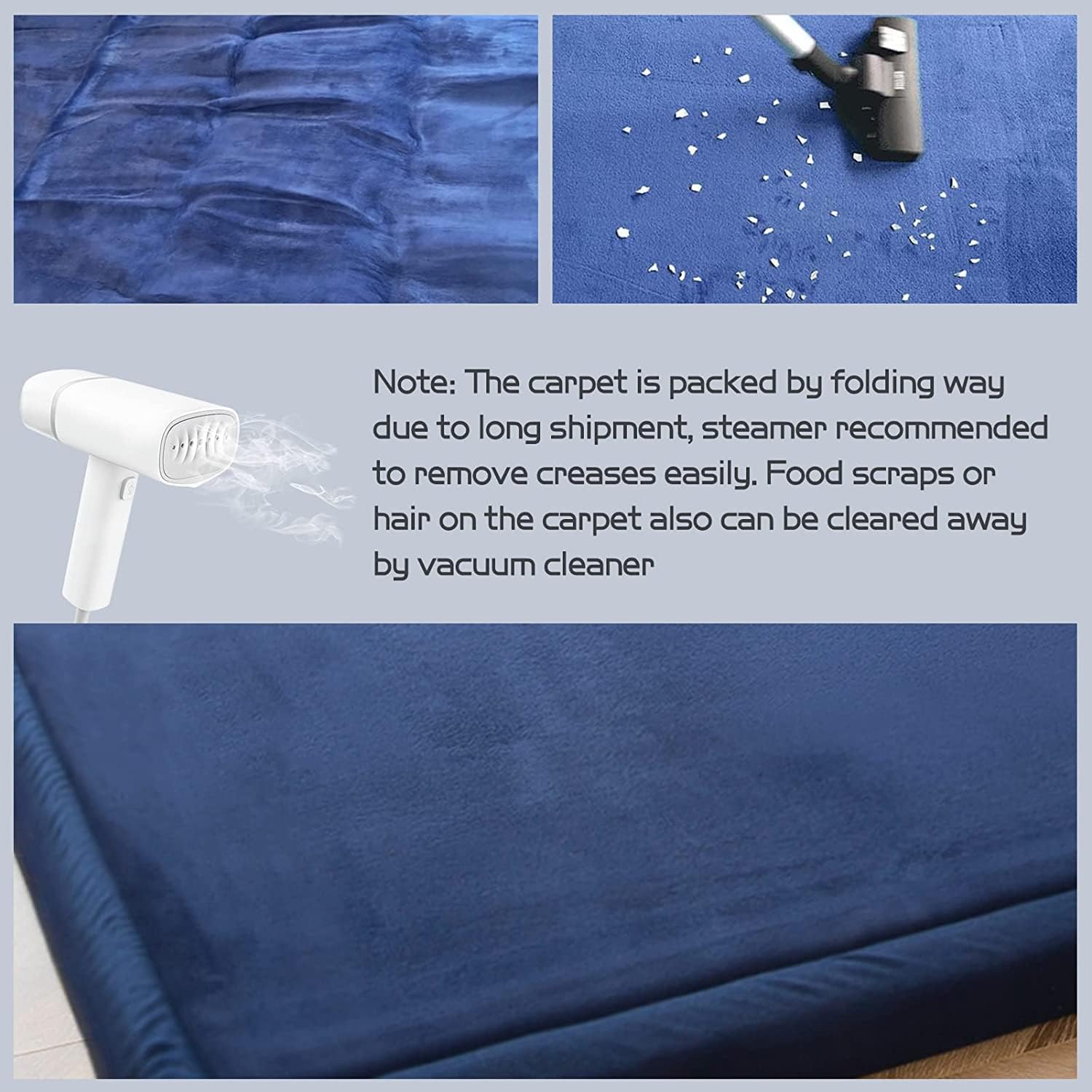 MAXYOYO Baby Play Mat, 1.2" Thick Memory Foam Soft Padded Carpet with Non-Slip Backing, 5x7 ft Japanese Tatami Rug Living Room for Kids, Toddler, Children, Nusery(Navy)