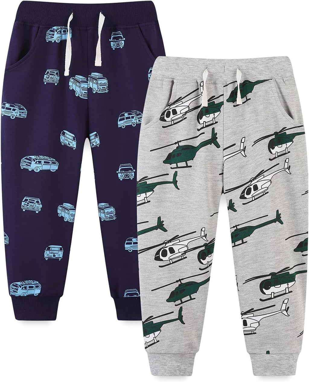 Bumeex Baby and Toddler Boys' 2-Pack Pull on French Terry Pants 1-7Y