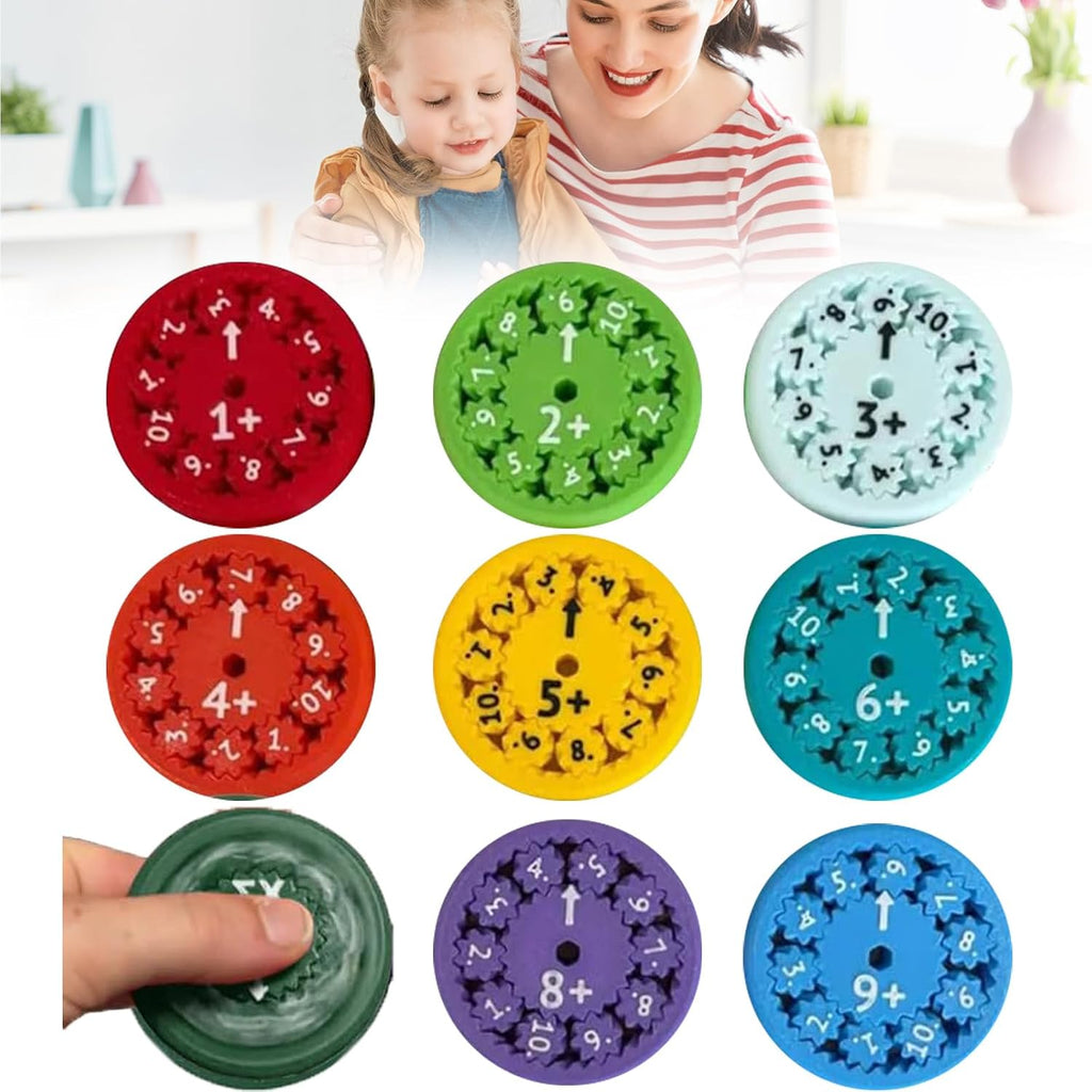 Math Fidget Spinners,3D Printed Math Fidget Toy Multiplication,Math Fact Fidget Toys for Kids Fun Early Education Math Fidget Spinner Games,Perfect for Stimmers & Fidgeters 9pcs (Add Or Subtract)