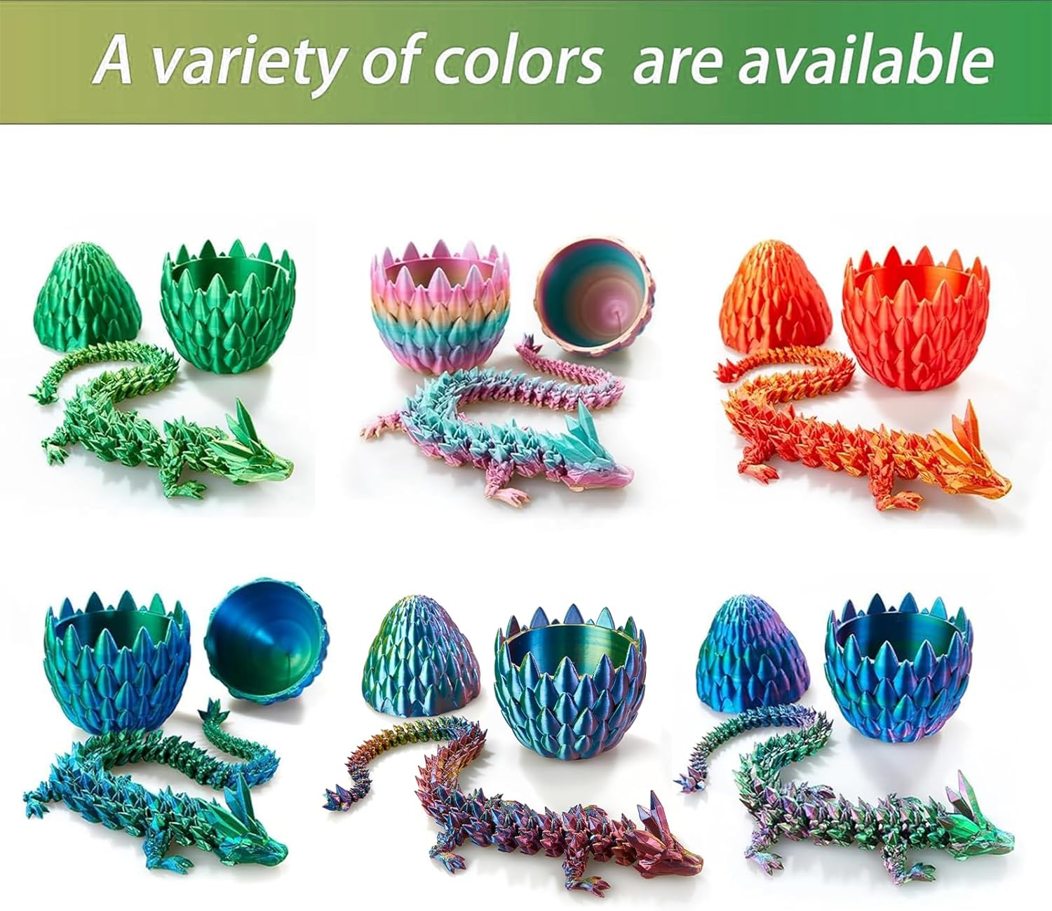 15 inches Dragon with egg,Red-Yellow-Blue Dragon toy,Articulated Crystal Dragon,Fidget toy cool