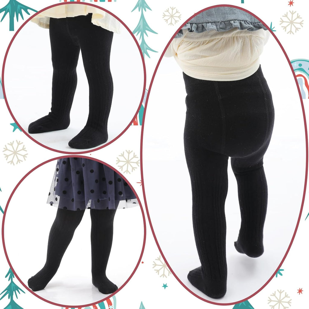 Mini angel Baby Tights Toddler Girl Tights Seamless Cable Knit Leggings Soft Cotton Stockings Pantyhose 3/4/5 Pack