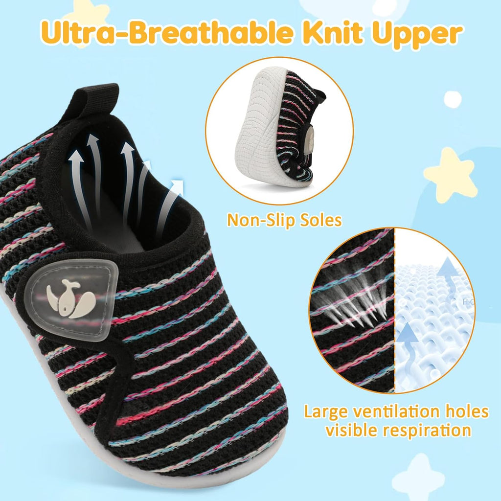 FEETCITY Toddler Walking Shoes Slip On Toddler Shoes Boys Girls Kids Sports Sneakers Casual School Shoes Barefoot Shoes