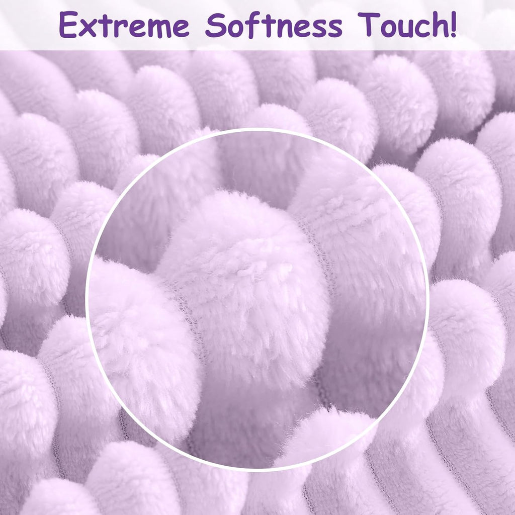 Soft Fleece Baby Blanket Ultra Cozy Baby Blankets for Girls Warm and Lightweight Infant Toddler Newborn Receiving Gift with Reversible Stripes for Crib Stroller, 30x40 Inch, Light Purple