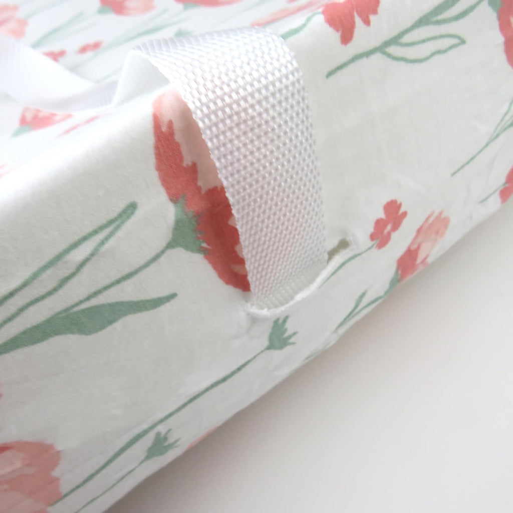HonestBaby Organic Cotton Changing Pad Cover, Strawberry Pink Floral, One Size