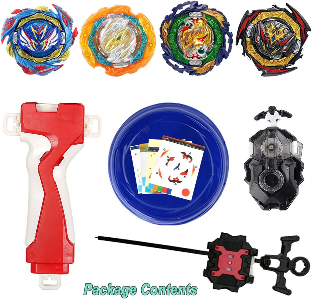 Battling Top Burst Stadium Battle Game Set,4 Spinning Tops 2 Launchers 1 Arena Combat Game,Battling Game Toys Birthday Gifts for 8-12 Boys Children Kids