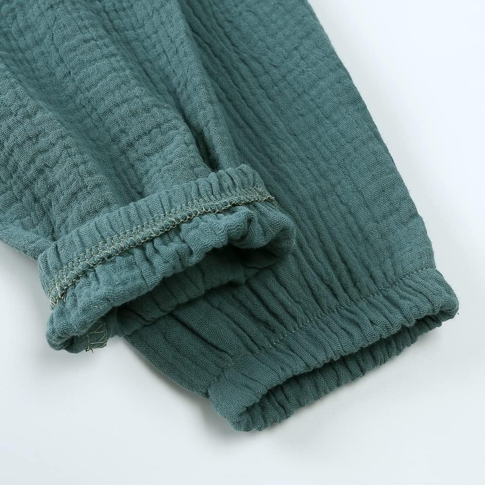 MYGBCPJS Baby Boys Girls Cotton Linen Trousers Kids Casual Ankle Pants Loose Long Bloomers