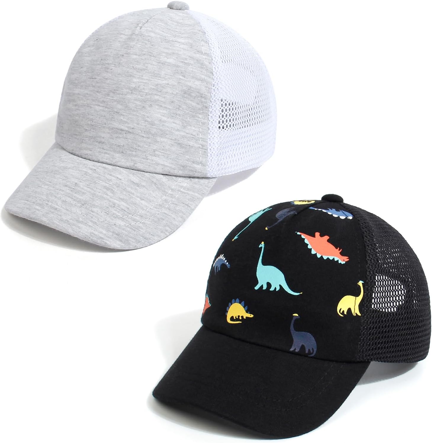 Duoyeree Toddler Baseball Cap Baby Cap Sun hat Print Dinosaur Pattern and Solid Color hat Kids boy Girl Age 0-8t