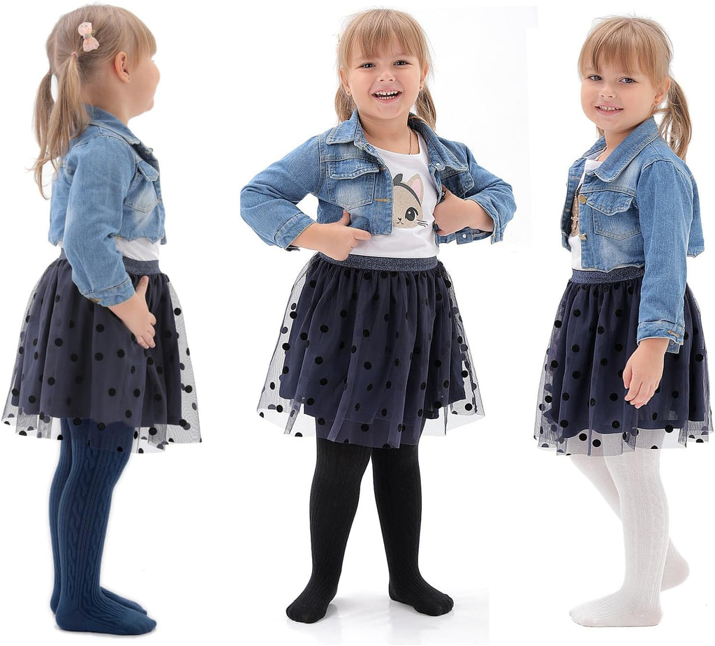 EPEIUS Baby Girl Tights Thick Cable Knit Leggings Stockings Cotton Pantyhose for Newborn Infant Toddler 3/4/5/6 Pack