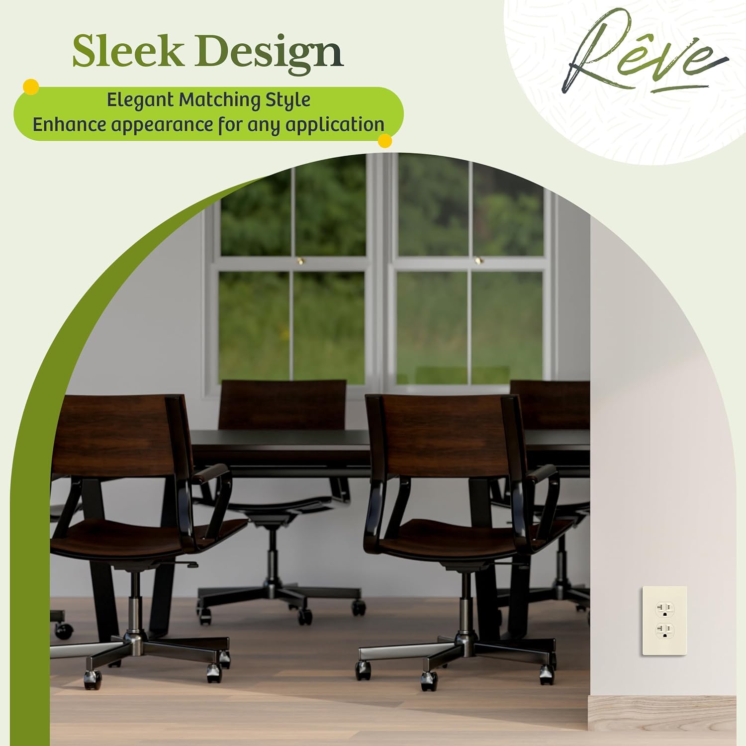 TG Mid-Size Screwless Duplex Wall Plate, Child Safe Receptacle Outlet Cover, Medium Size 1-Gang 4.88" H x 3.11" L, Polycarbonate Thermoplastic, UL Listed, SP-MS1-LA5P, Light Almond (5 Pack)