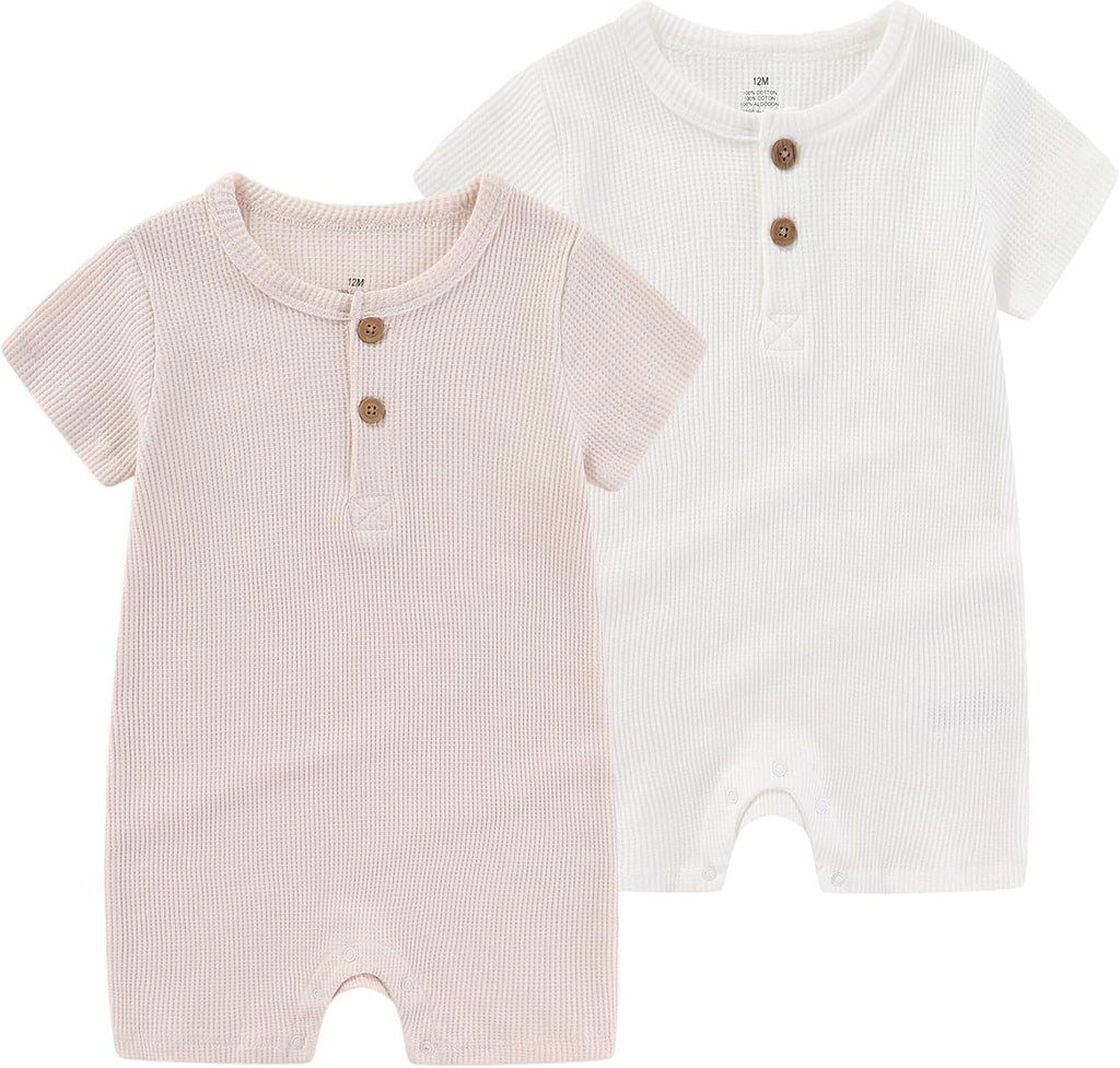 Baby Bodysuits Solid Romper One-Piece Newborn Clothes 2 Pack Baby Shower Gifts