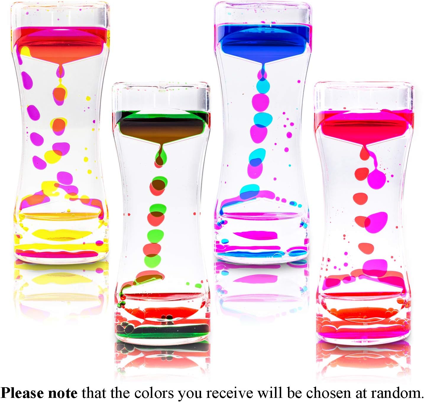 Liquid Motion Bubbler for Sensory Play, Fidget Toy, Children Activity, Desk Top, Assorted Colors (3 Pack)