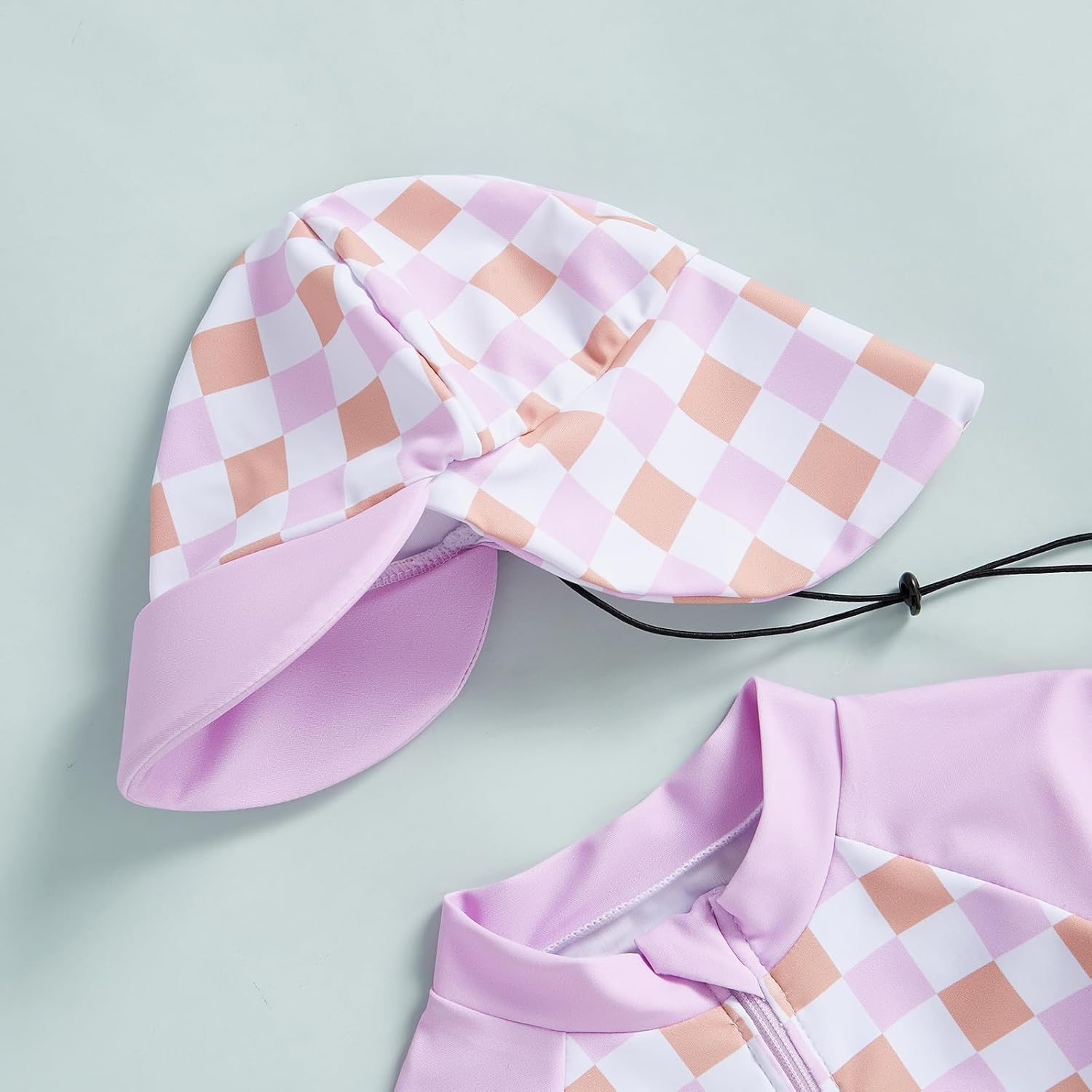 MAYUMMPY Baby Boys Girls Swimwear Casual Zipper One Pieces Rash Guard Swimsuit and Hat Beachwear Bathing Suit