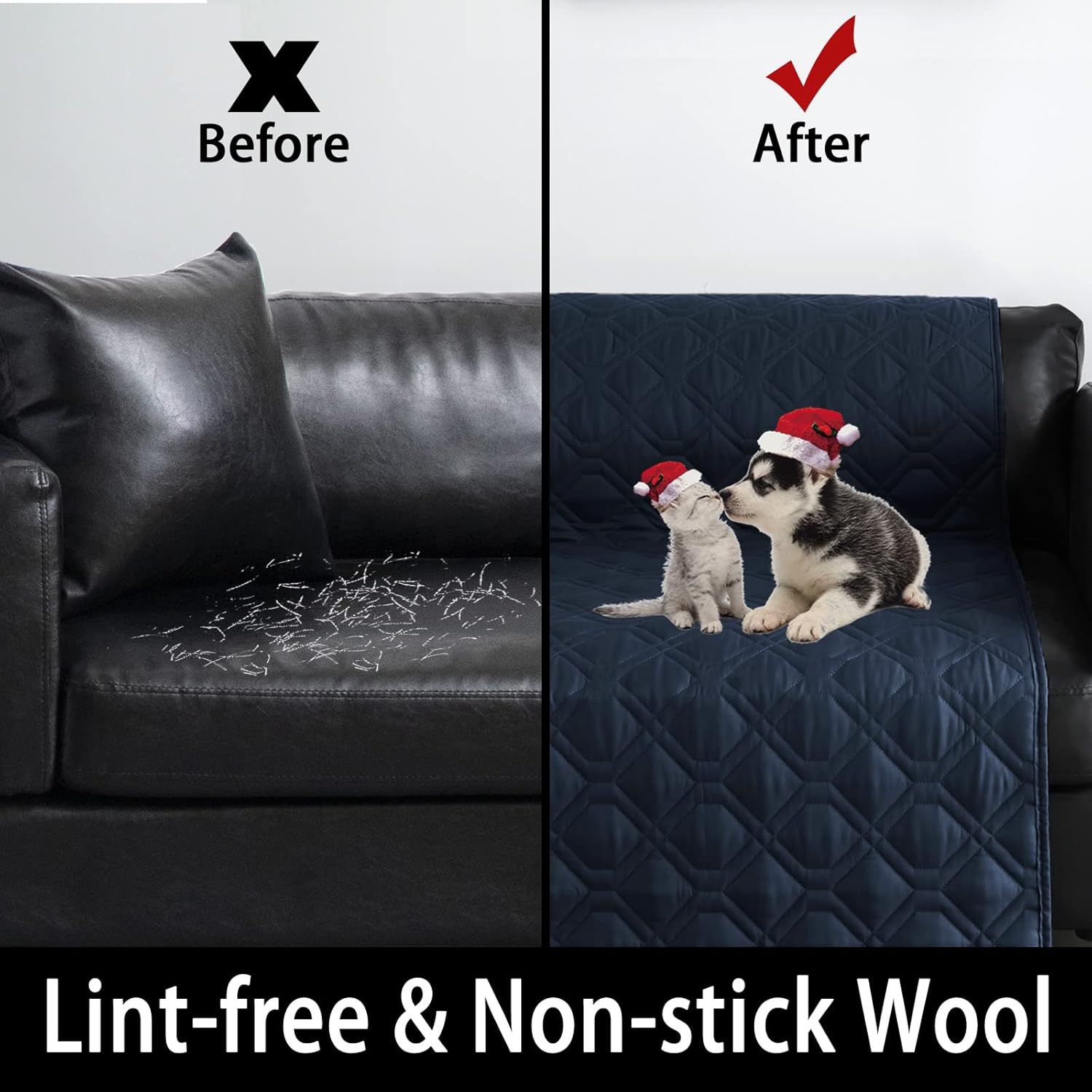 100% Waterproof Dog Bed Cover 120x82 inch Reversible Changing Pad Reusable Camping Mat for Kids/Pet/Dog/Cat Washable Geometric Embroidery Blanket Patchwork Navy+Burgundy