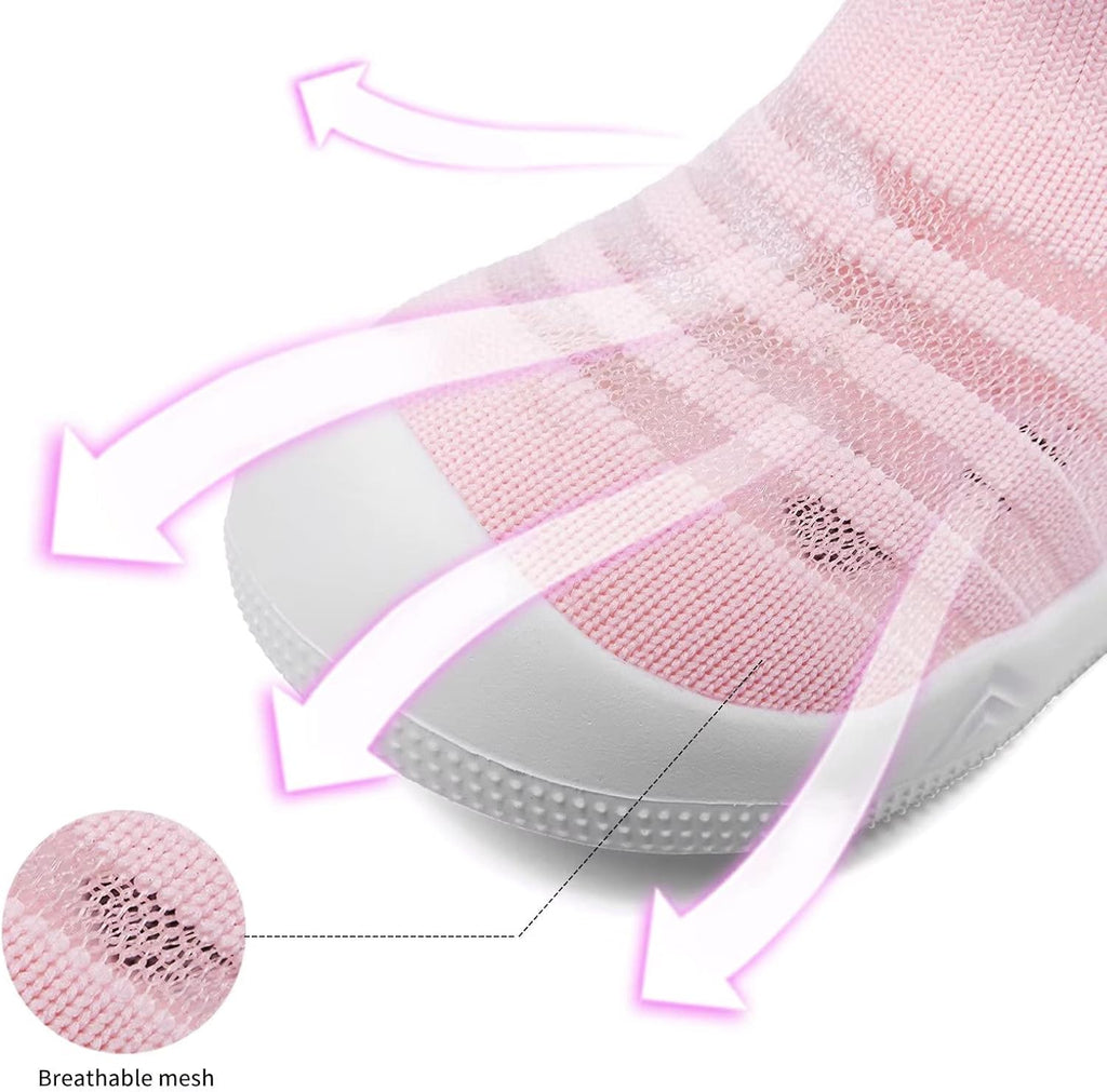 Eashi Baby Boy Girl Non-Skid Indoor Infant Walking Shoes Breathable Warm Elastic Sock Shoes with Memory Sole Protect Toes Outdoor Sneakers